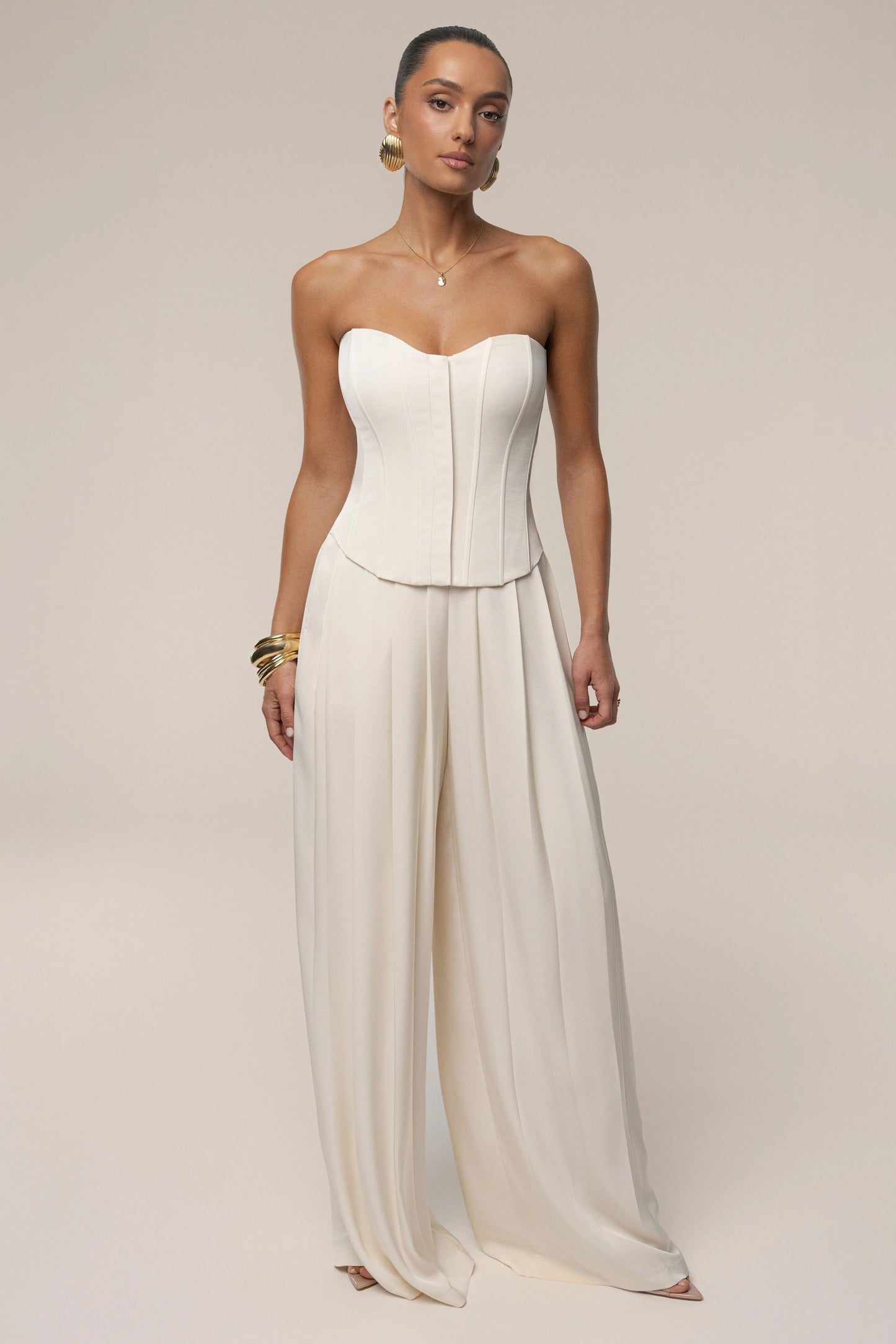 Buttercream Viv Satin Bustier Top JLUXLABEL