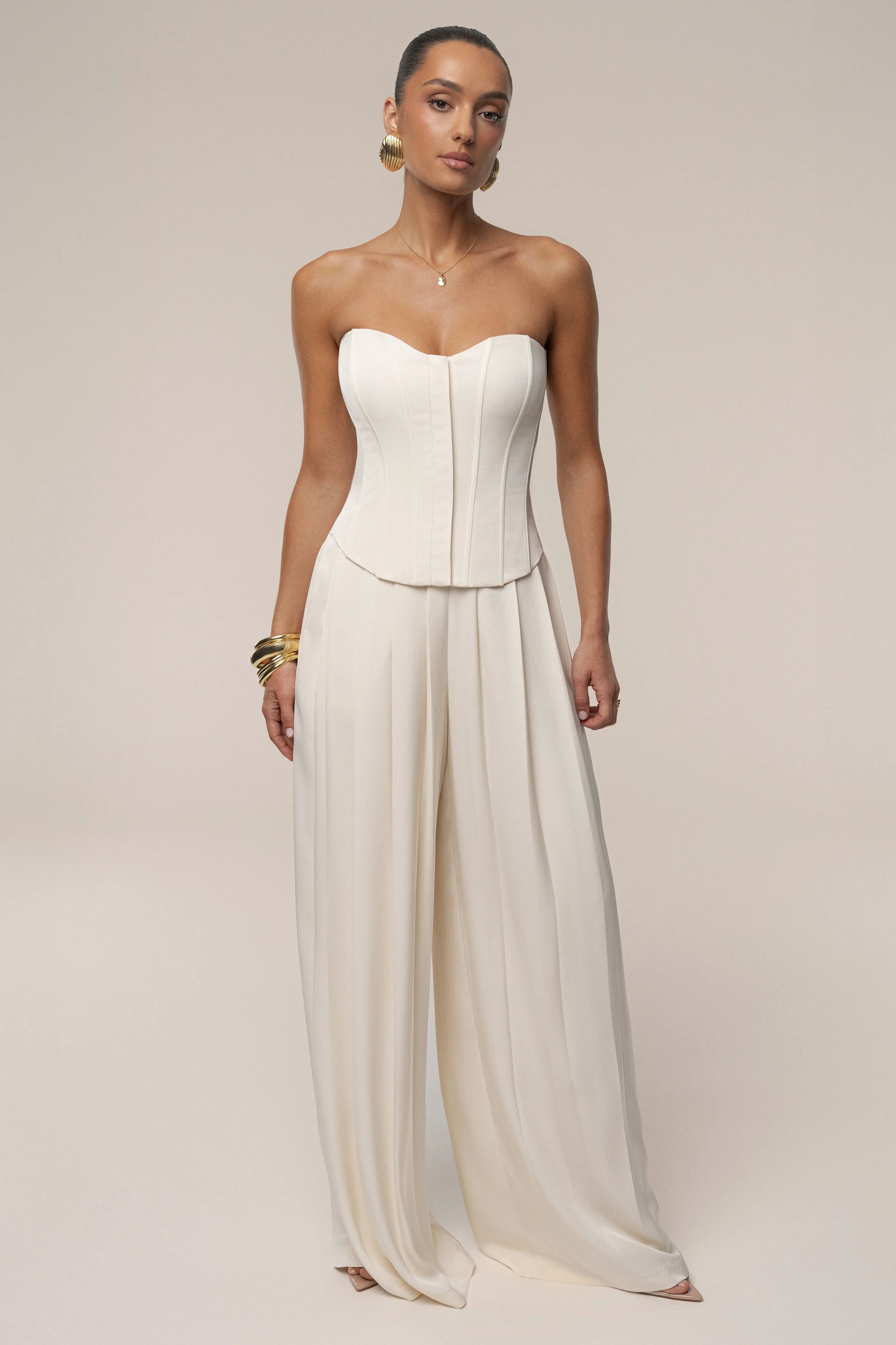 Buttercream Viv Satin Bustier Top JLUXLABEL
