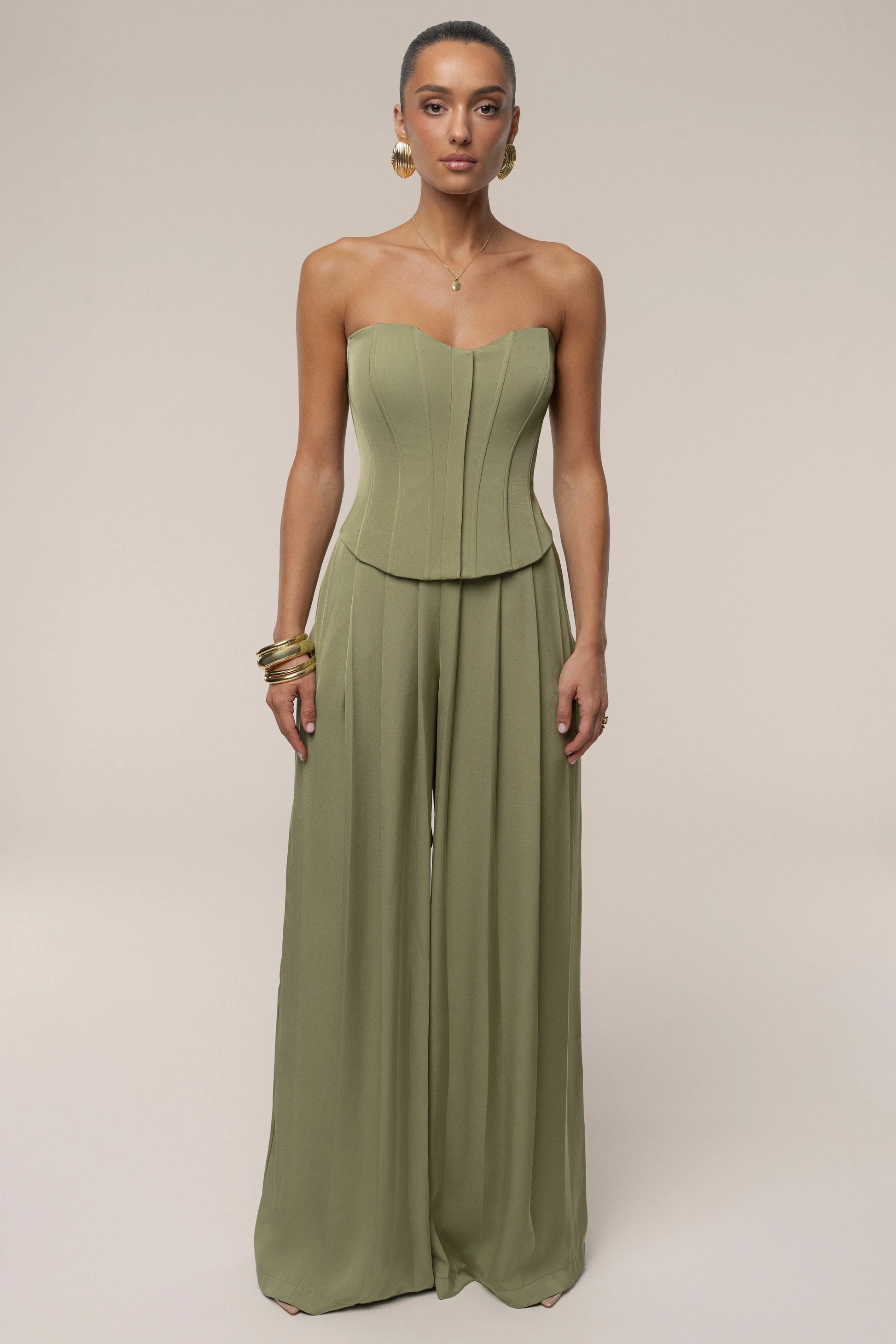 Olive Viv Satin Bustier Top JLUXLABEL