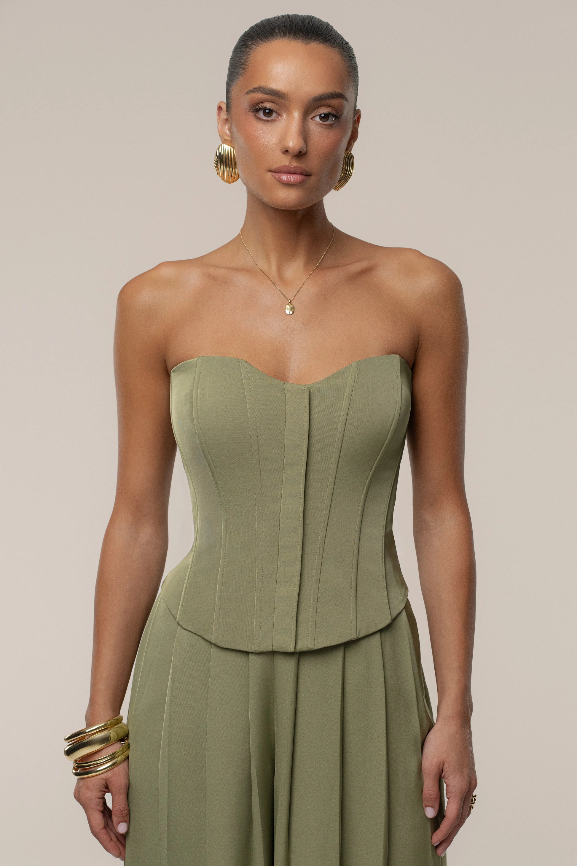 Olive Viv Satin Bustier Top JLUXLABEL