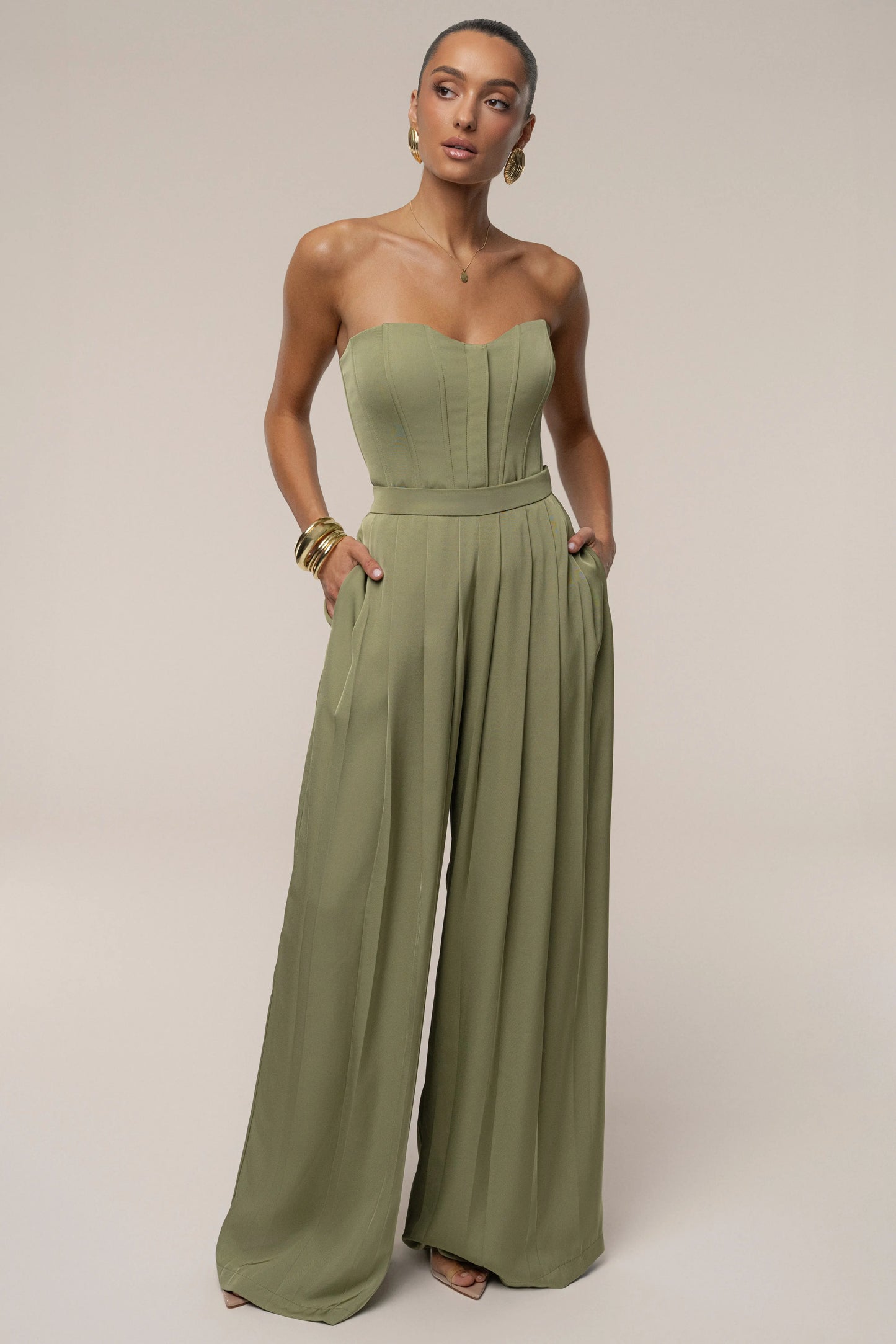Olive Viv Satin Bustier Top JLUXLABEL