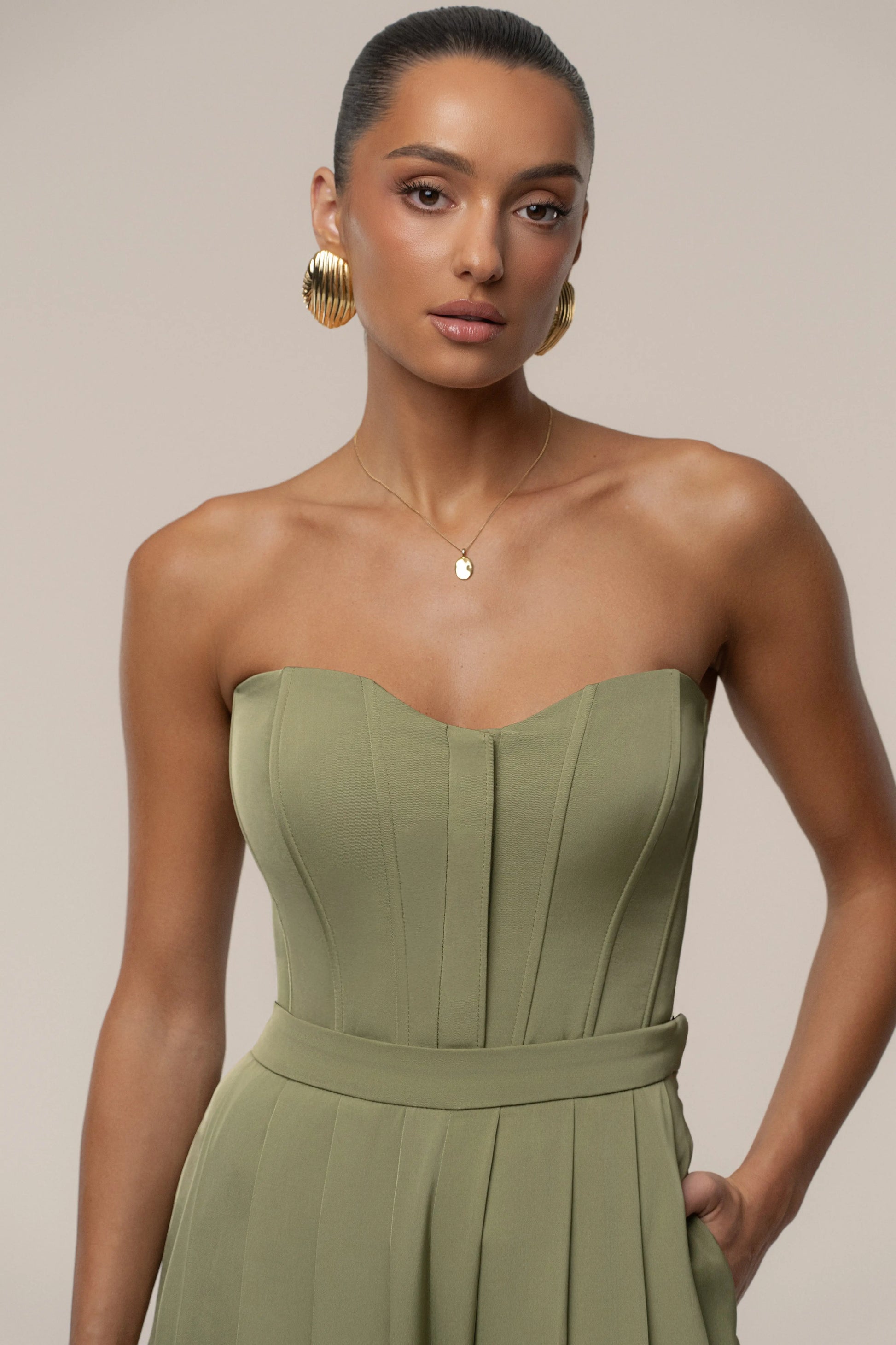 Olive Viv Satin Bustier Top JLUXLABEL