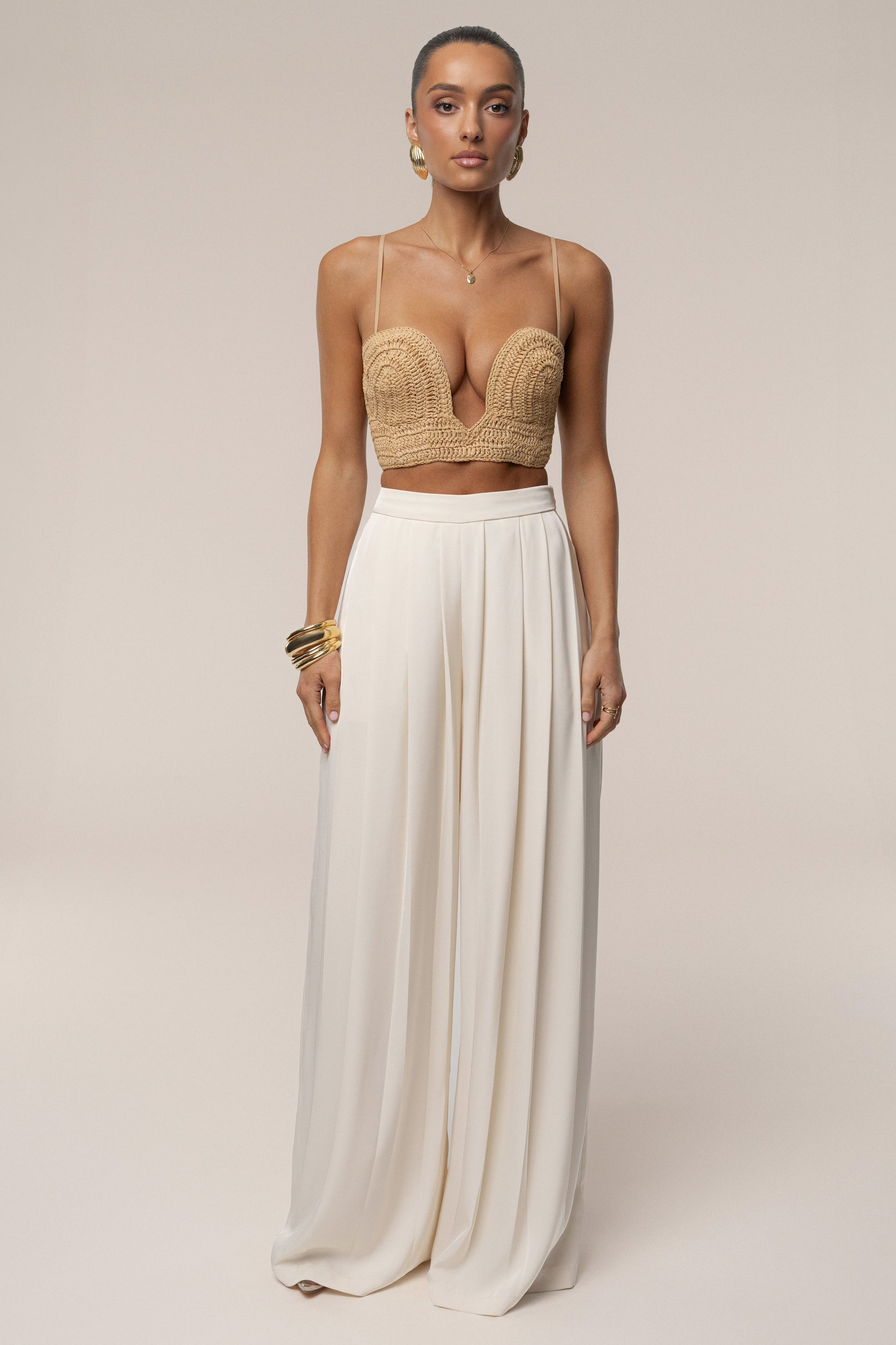 PRE-ORDER Beige Sail Away Texture Bustier JLUXLABEL