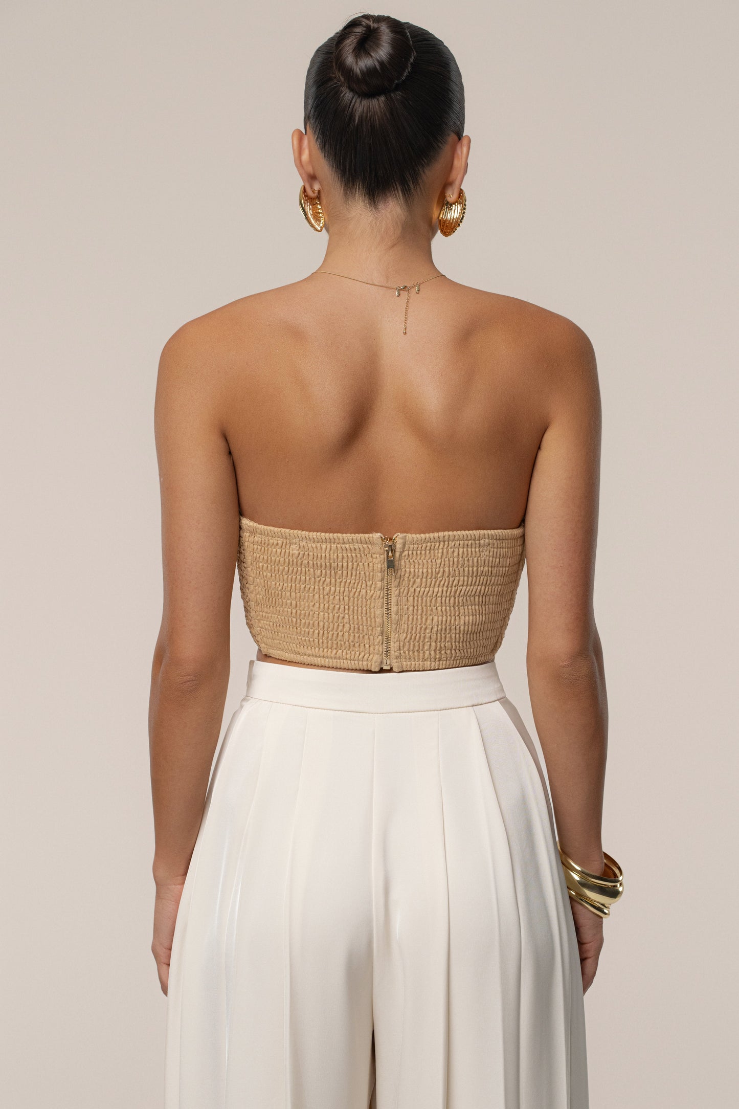 PRE-ORDER Beige Sail Away Texture Bustier JLUXLABEL