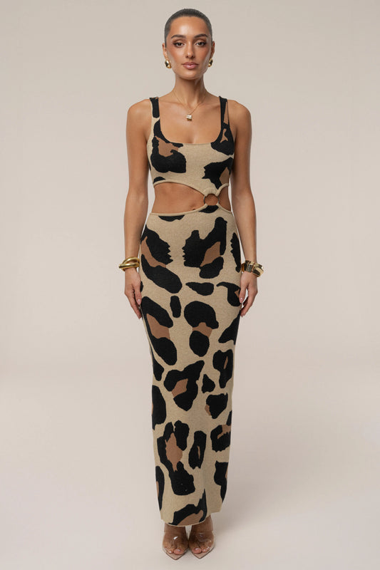 Leopard Zahara Print Maxi Dress JLUXLABEL