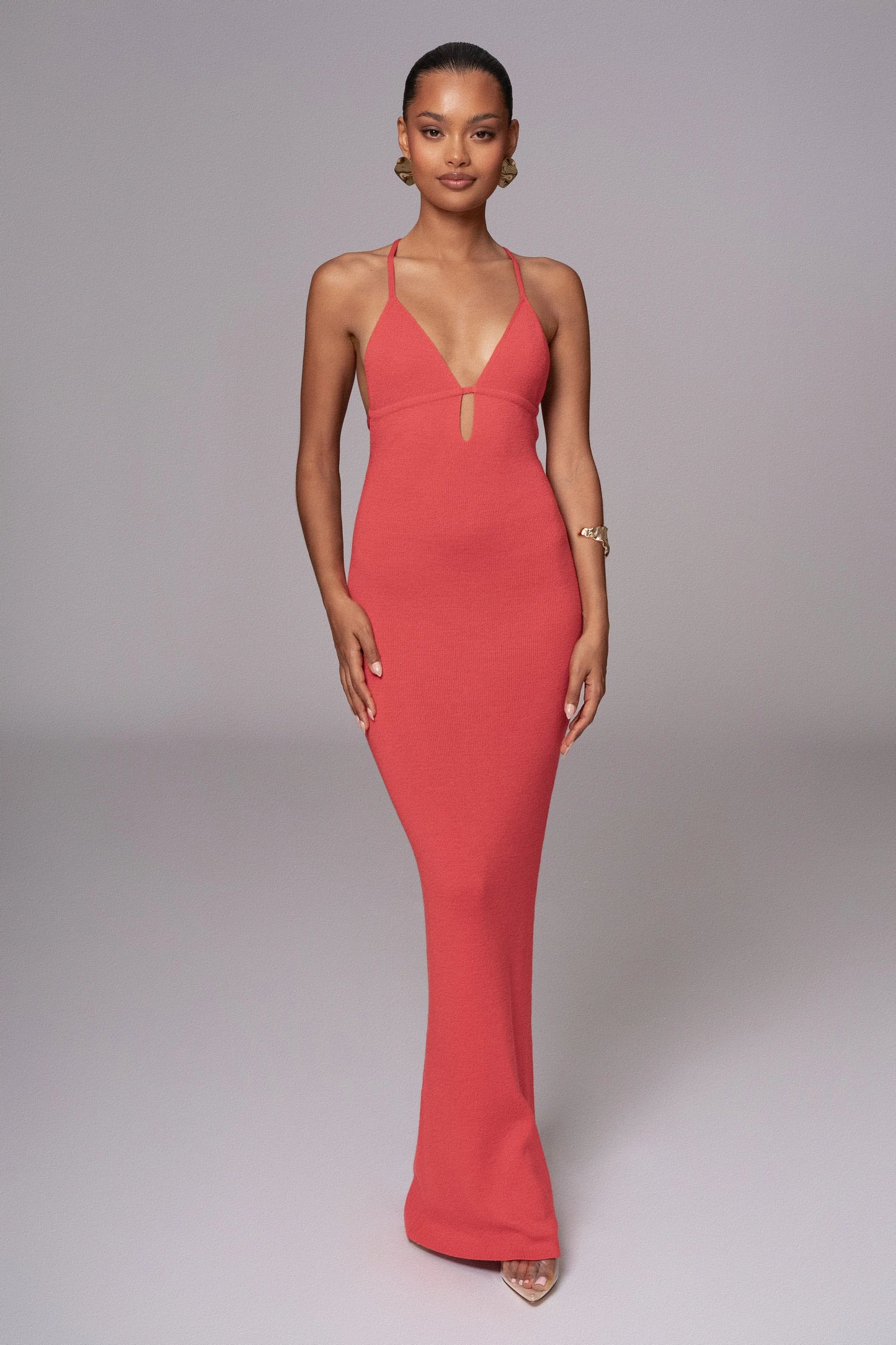 Berry Sun Rays Knit Maxi Dress JLUXLABEL