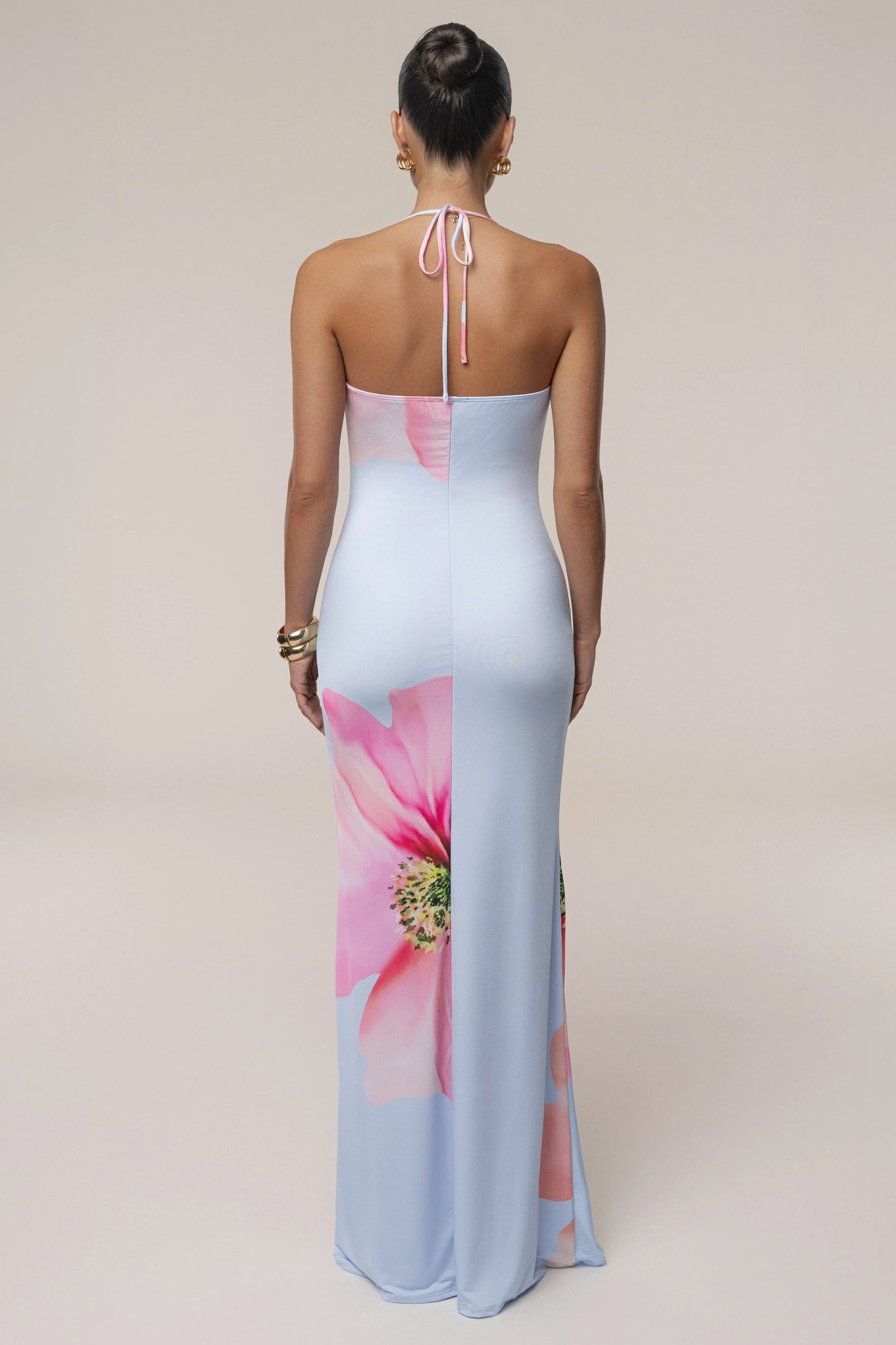 Blue Midsummer Cowl Neck Dress JLUXLABEL