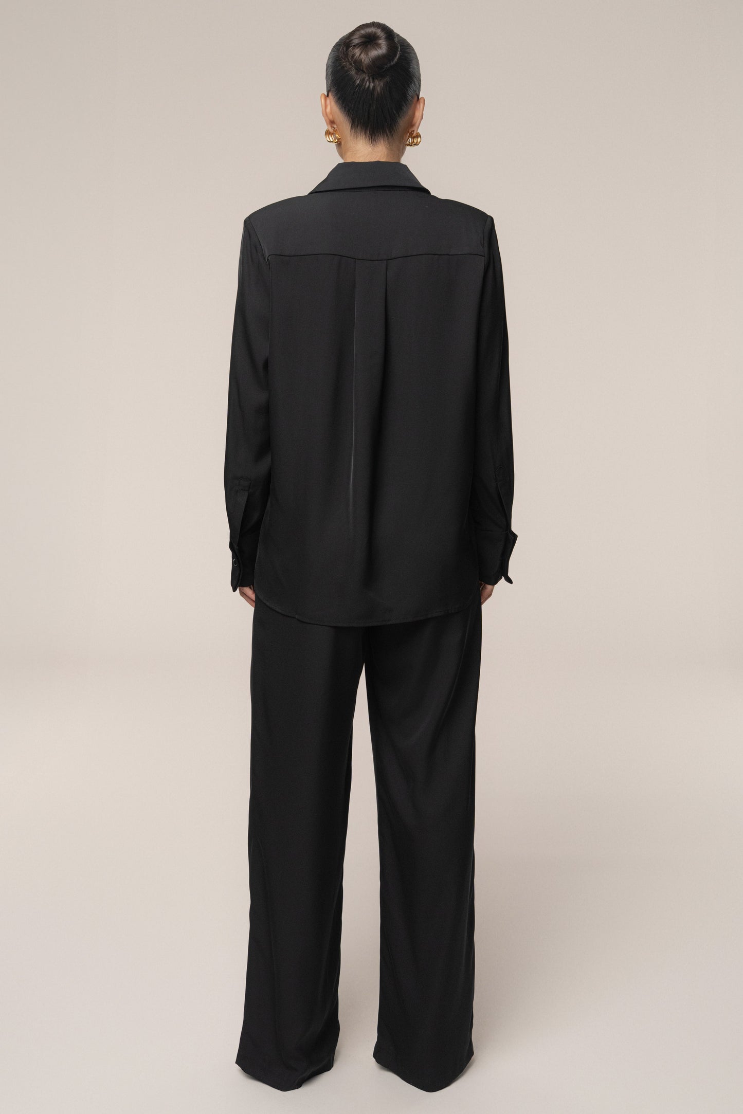 Black Misty Button Up