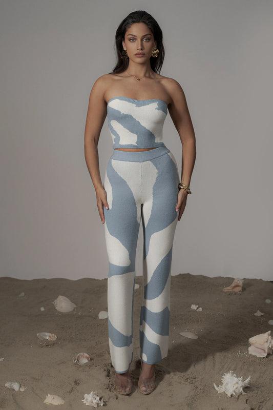 Blue Abstract Tiarra Pants JLUXLABEL