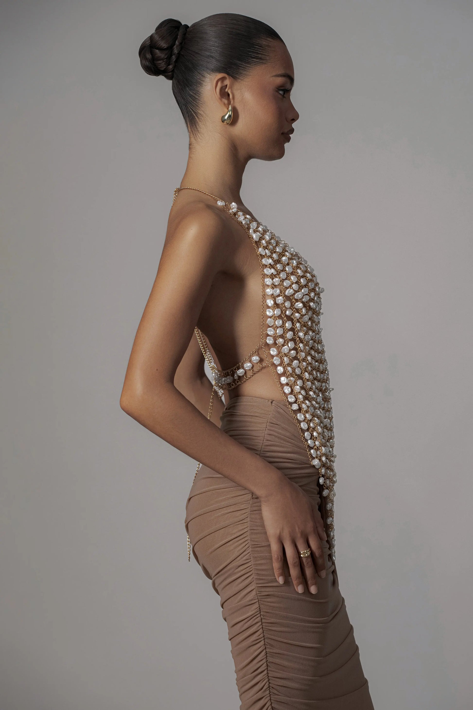 Gold Into The Sea Pearl Top JLUXLABEL
