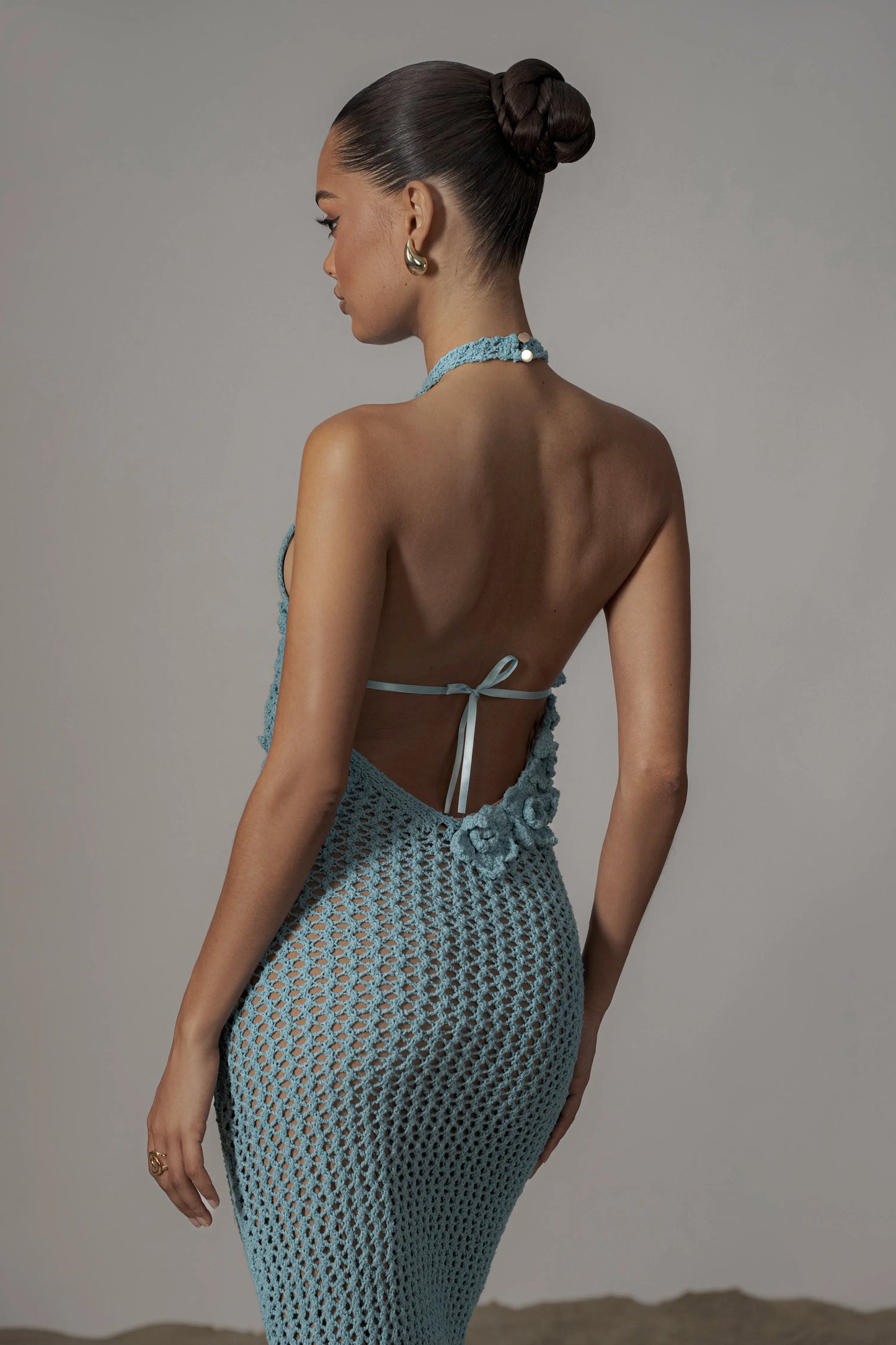 Aqua Paradise Crochet Maxi Dress JLUXLABEL