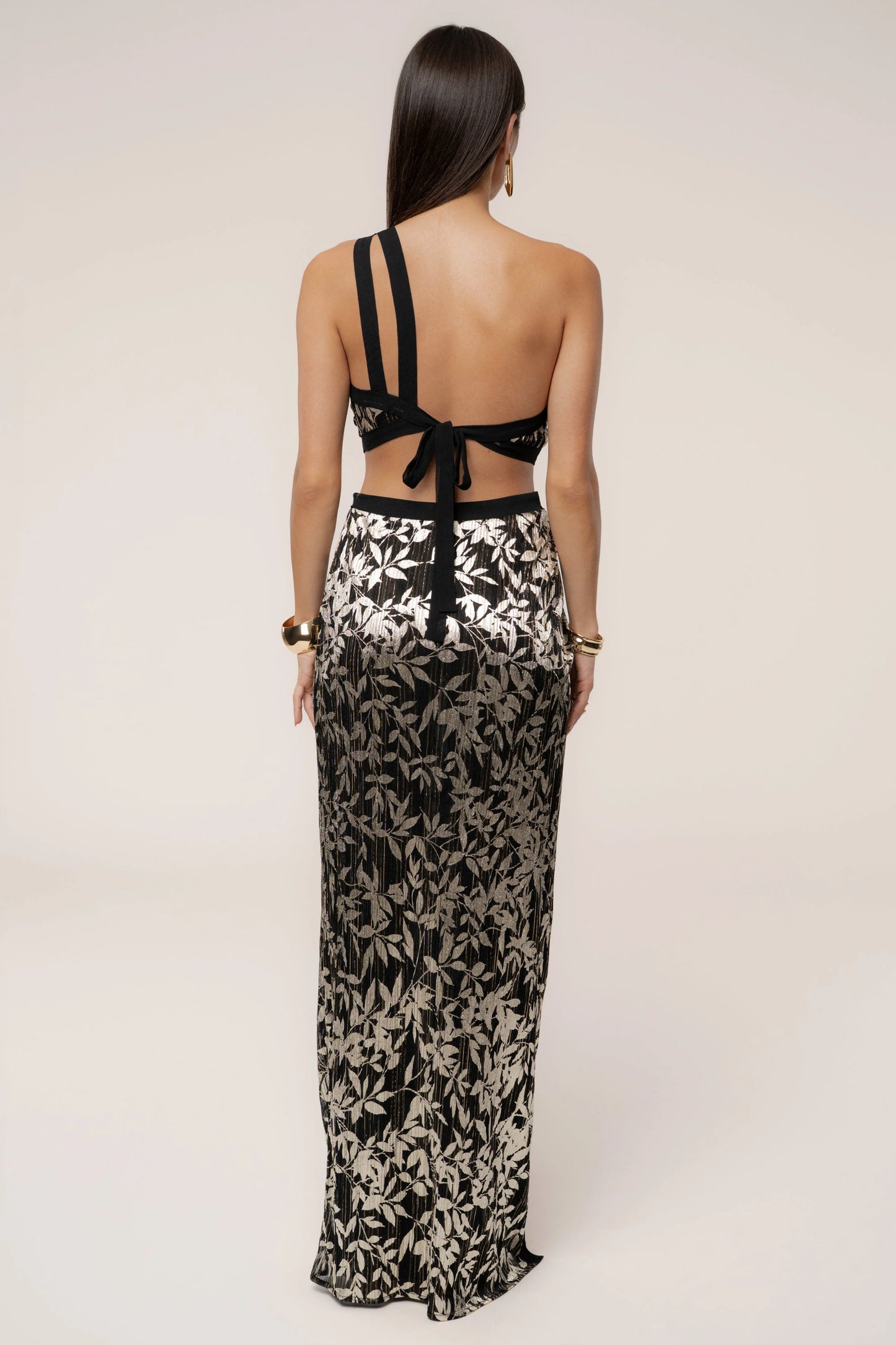 Black One Shoulder Keyhole Dress JLUXLABEL
