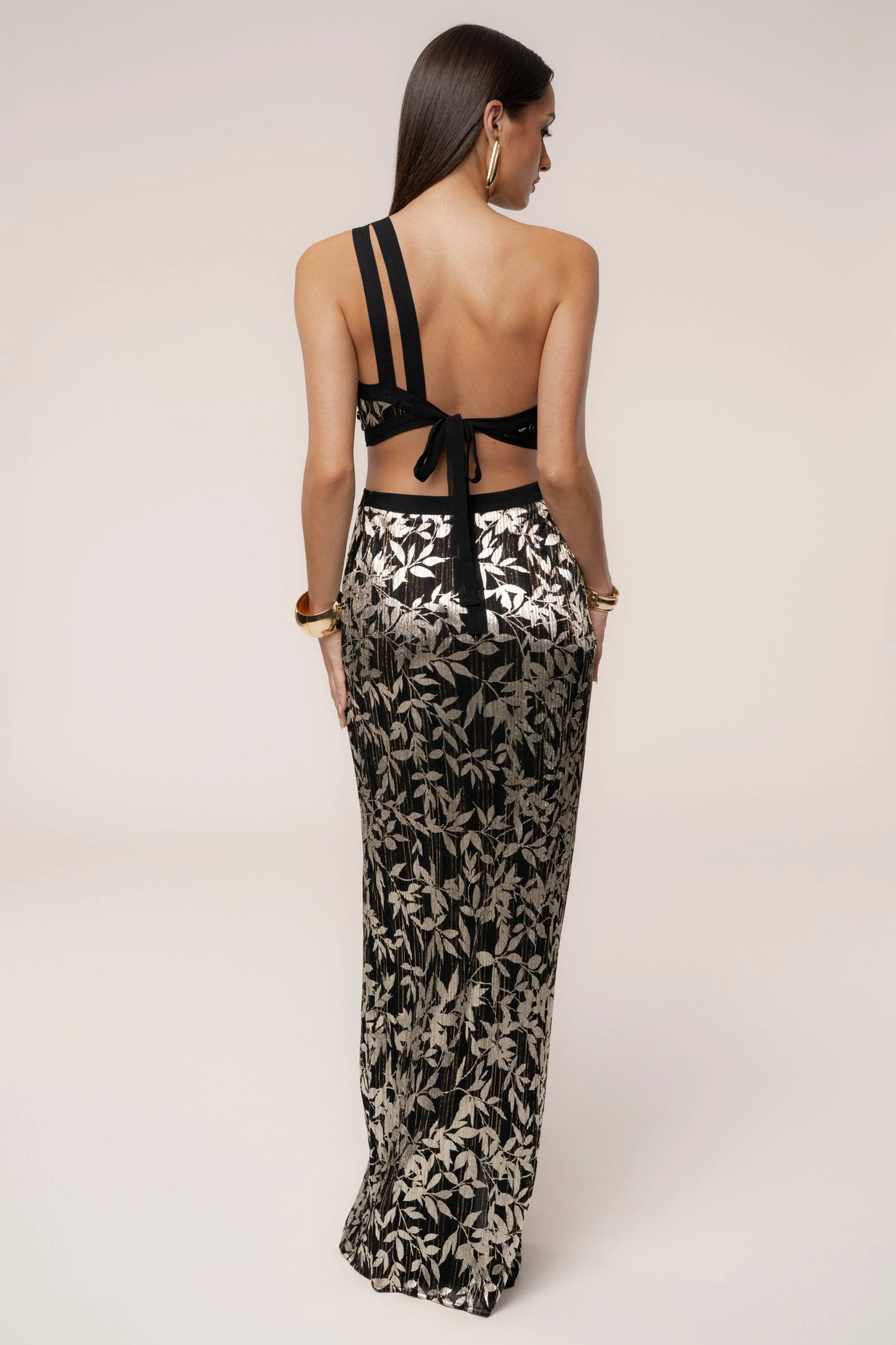 Black One Shoulder Keyhole Dress JLUXLABEL