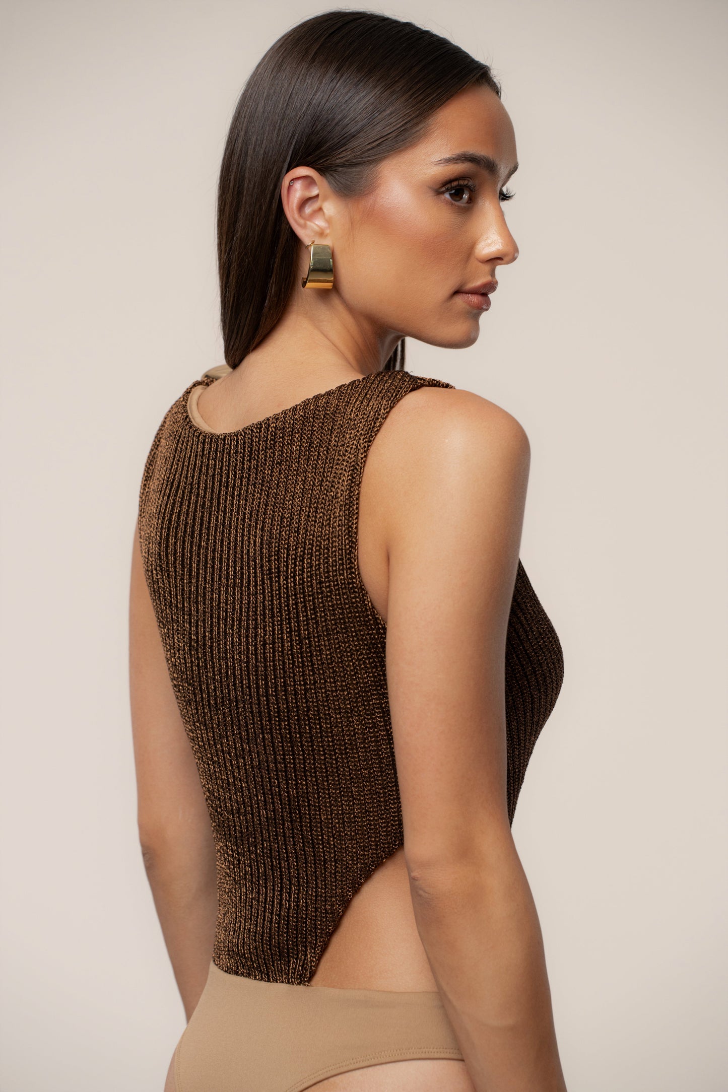 PRE-ORDER Bronze Luminous Metallic Bodysuit JLUXLABEL