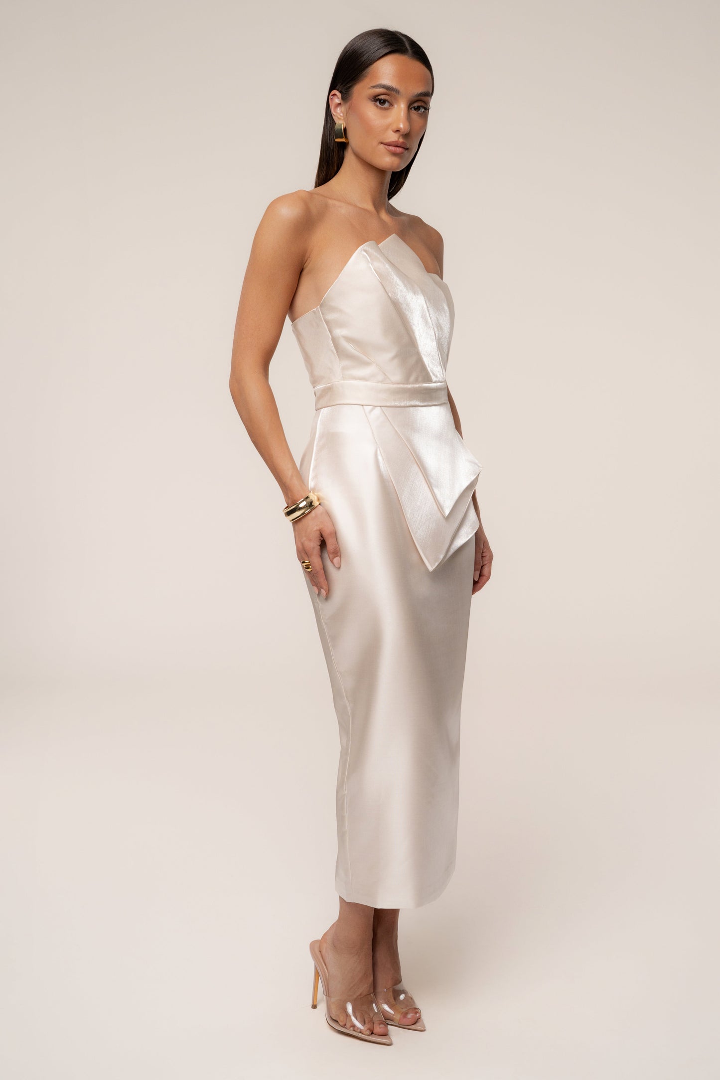 Champagne Gala Pleated Top