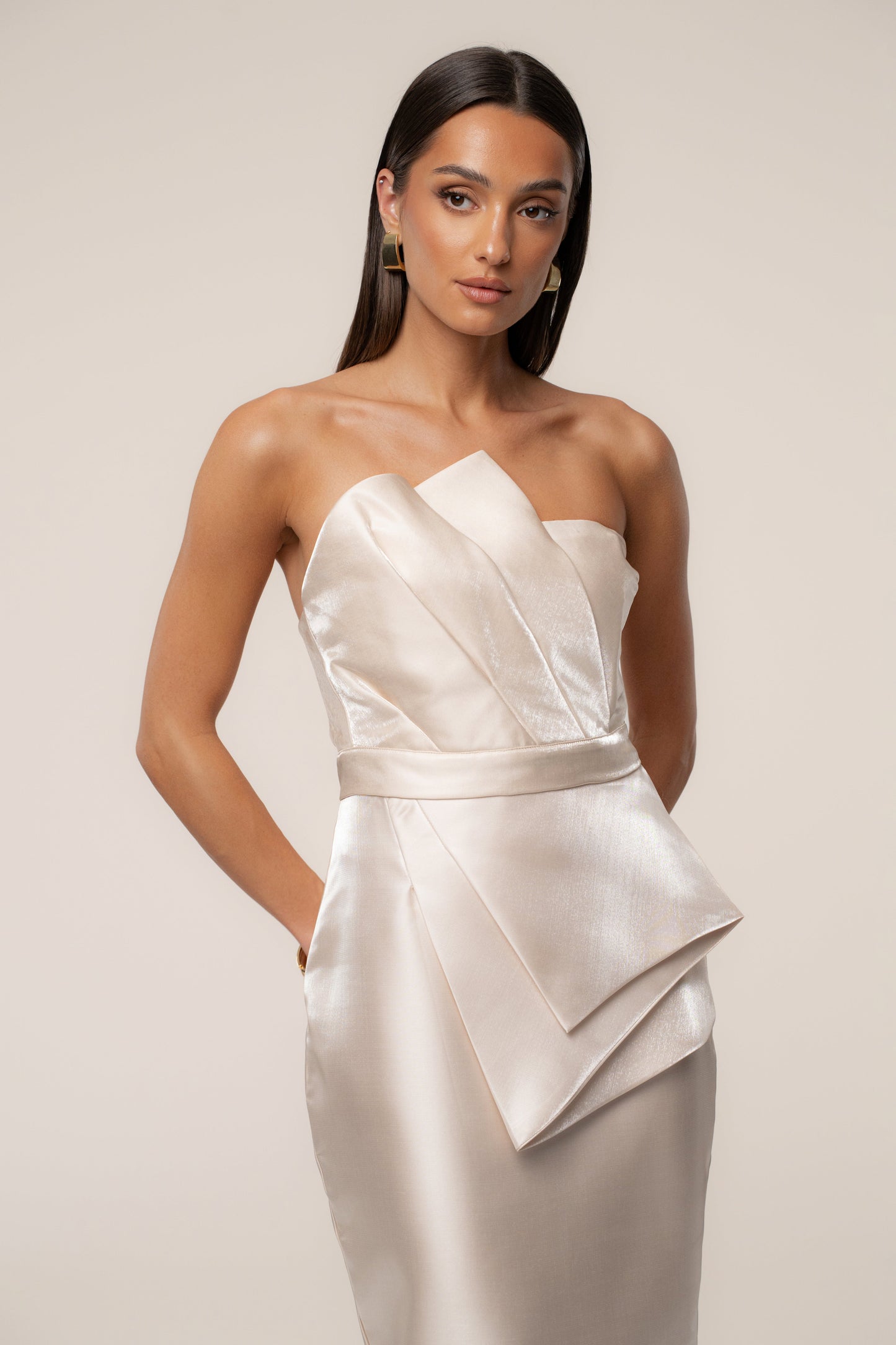 Champagne Gala Pleated Top