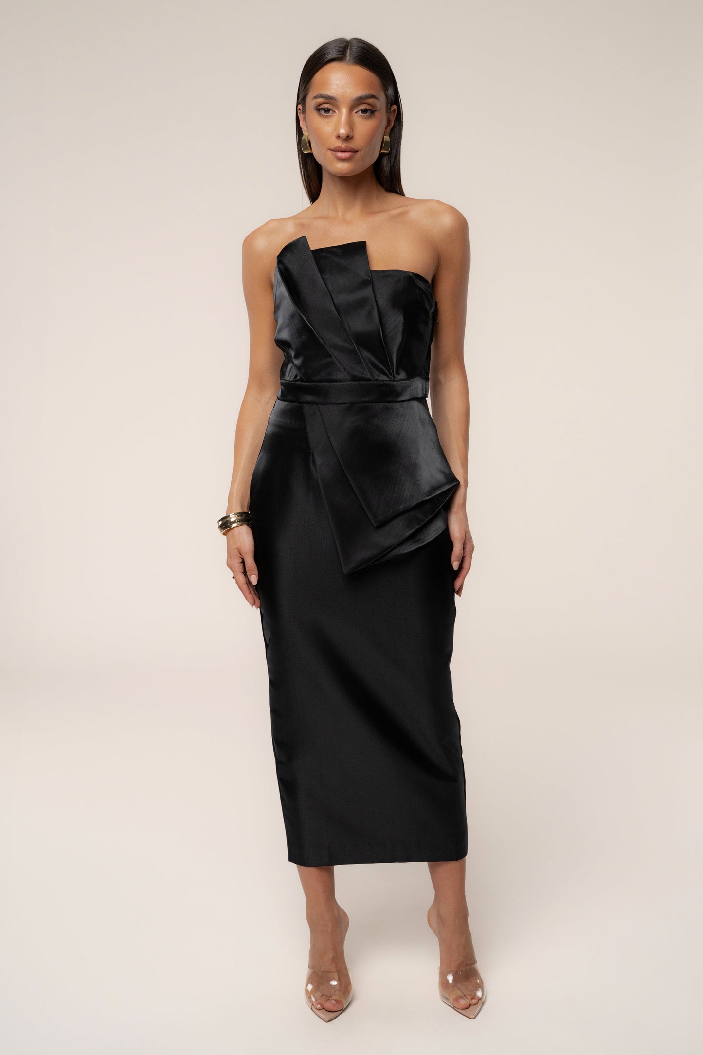 Black Gala Pleated Top