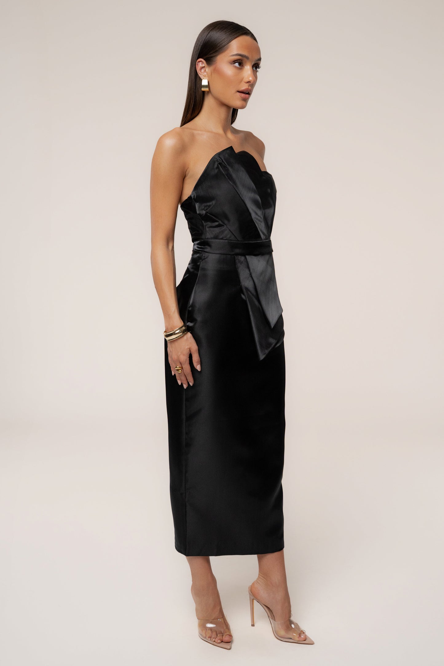 Black Gala Pleated Top