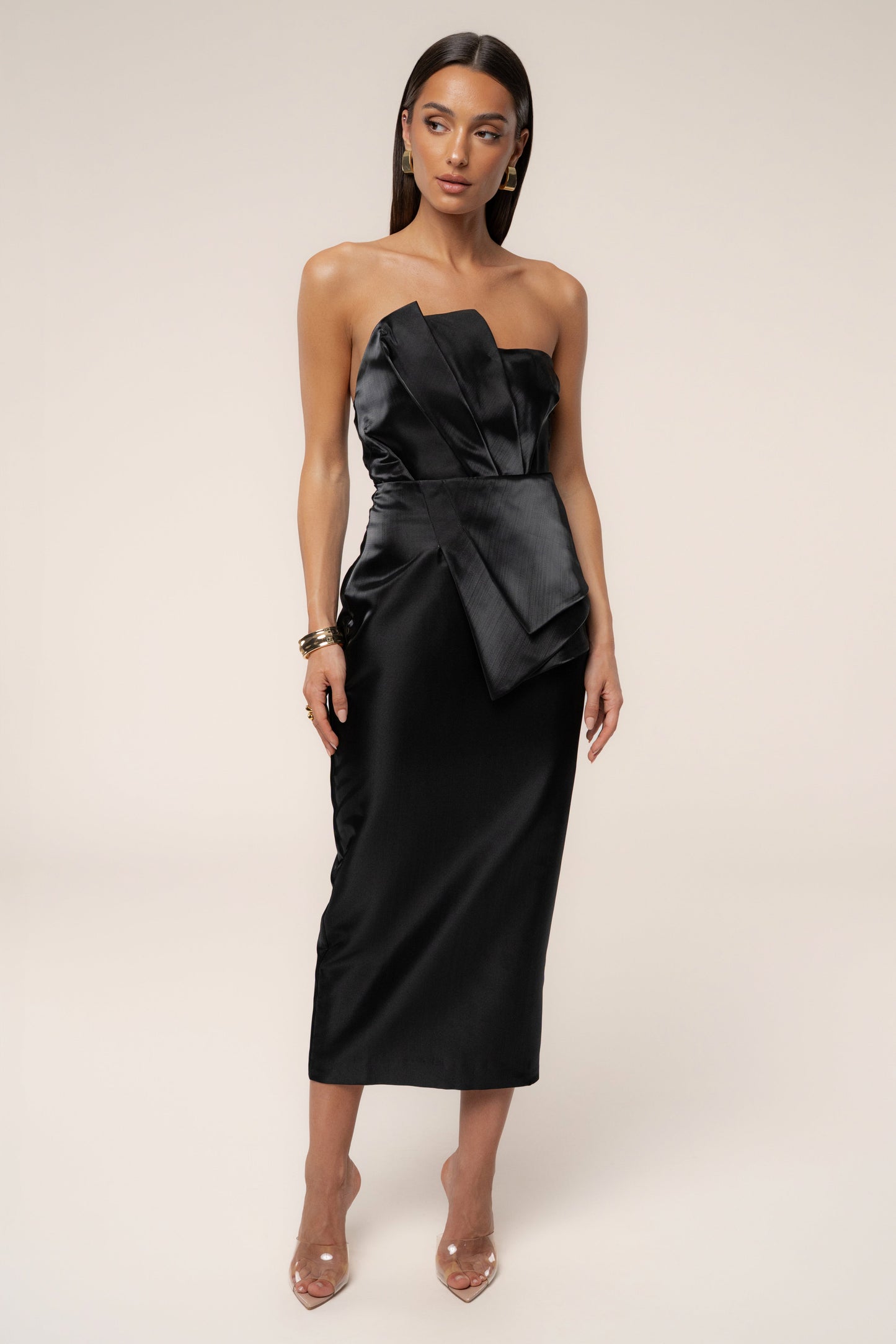 Black Gala Pleated Top