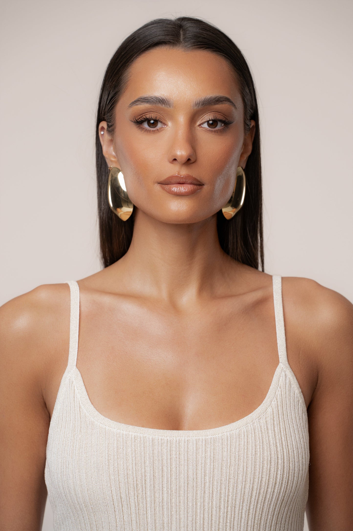 Champagne Serena Ribbed Skirt Set