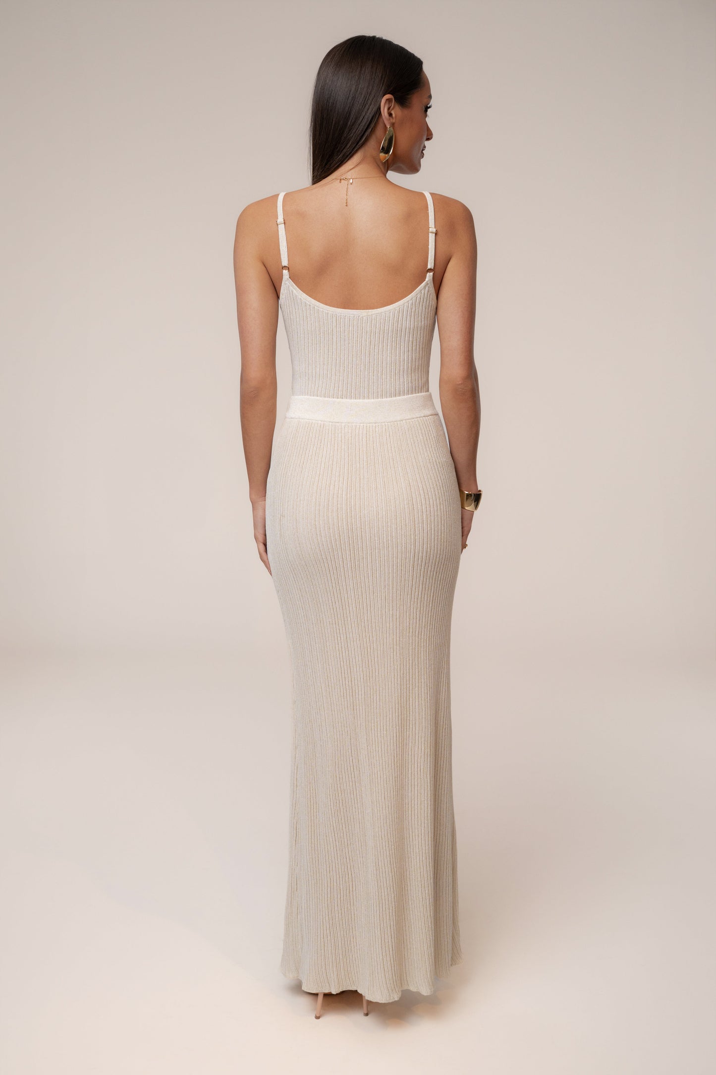 Champagne Serena Ribbed Skirt Set