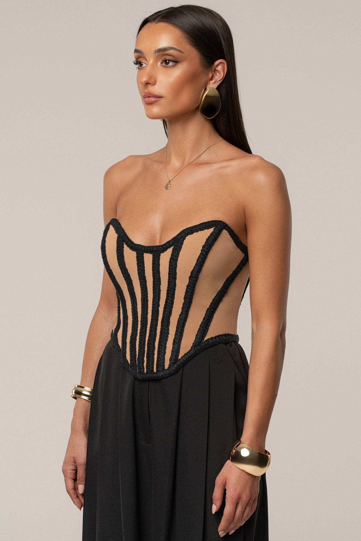Black Cassis Braided Corset
