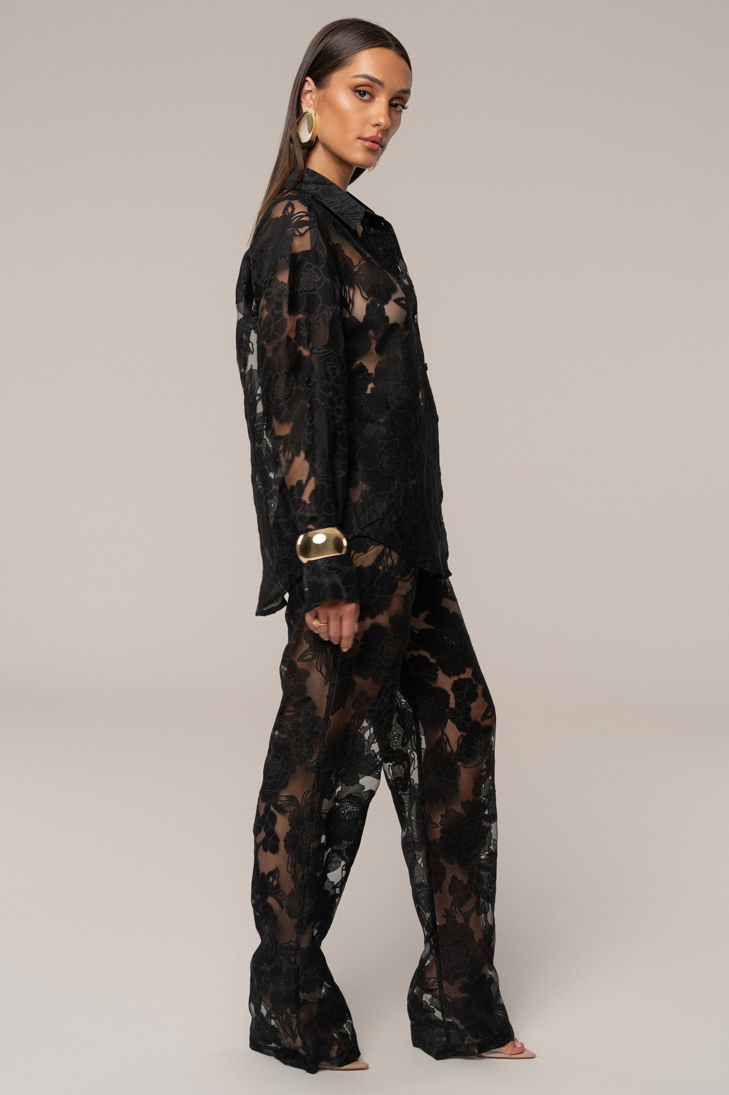 PRE-ORDER Black Organza Floral Blouse JLUXLABEL