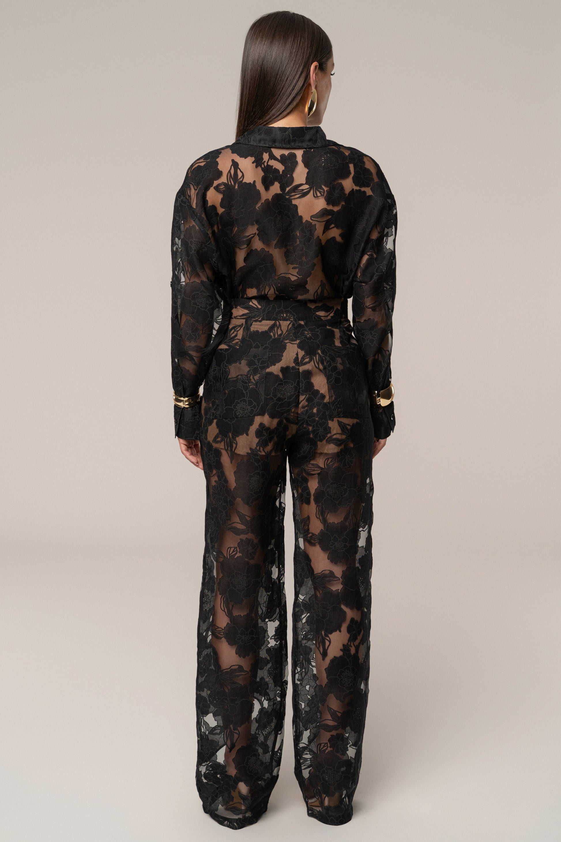 PRE-ORDER Black Organza Floral Blouse JLUXLABEL