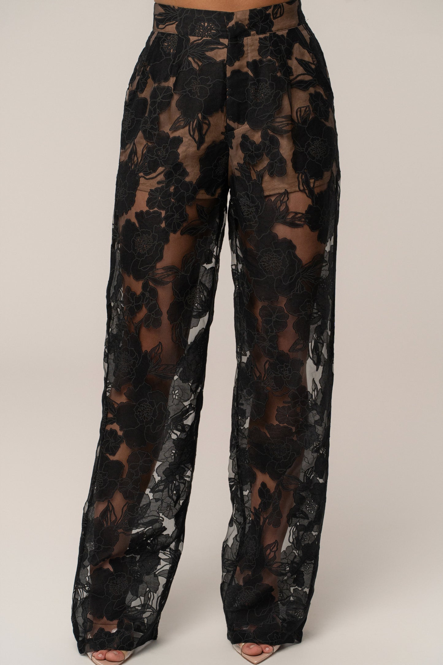 PRE-ORDER Black Organza Floral Pant JLUXLABEL