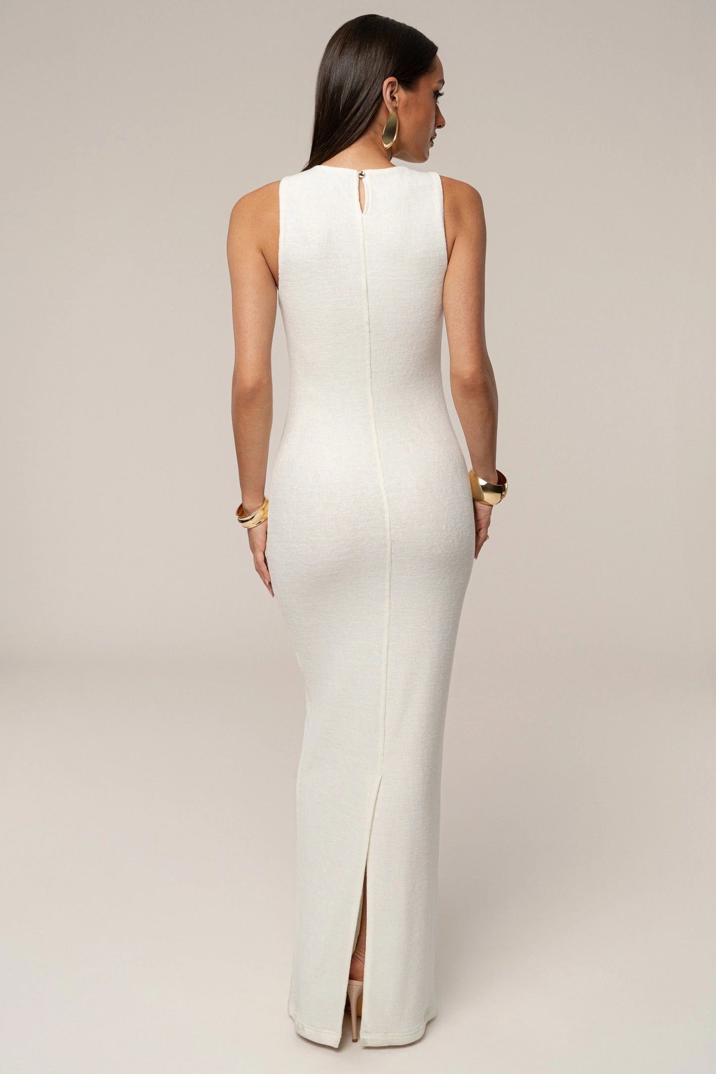 Ivory Alessia Knit Maxi Dress JLUXLABEL