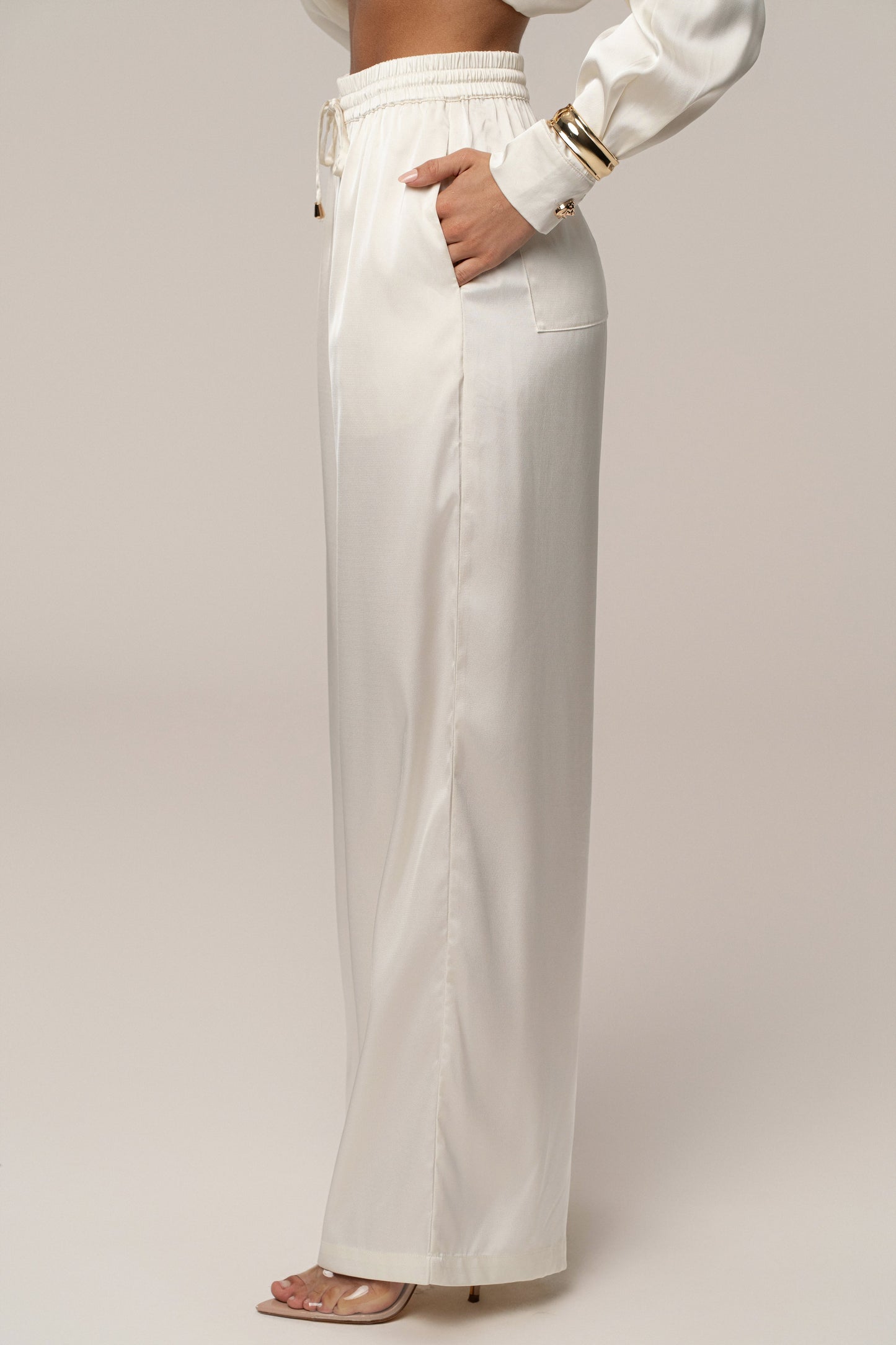 Ivory Sunny Day Drawstring Pants JLUXLABEL