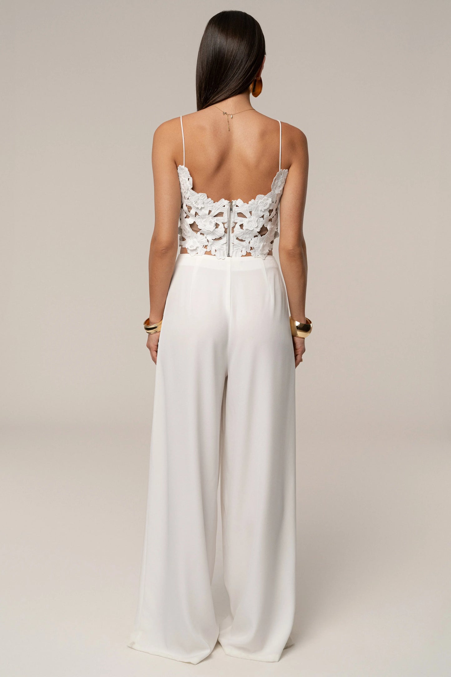 White Summer Ease Wide Leg Pants JLUXLABEL