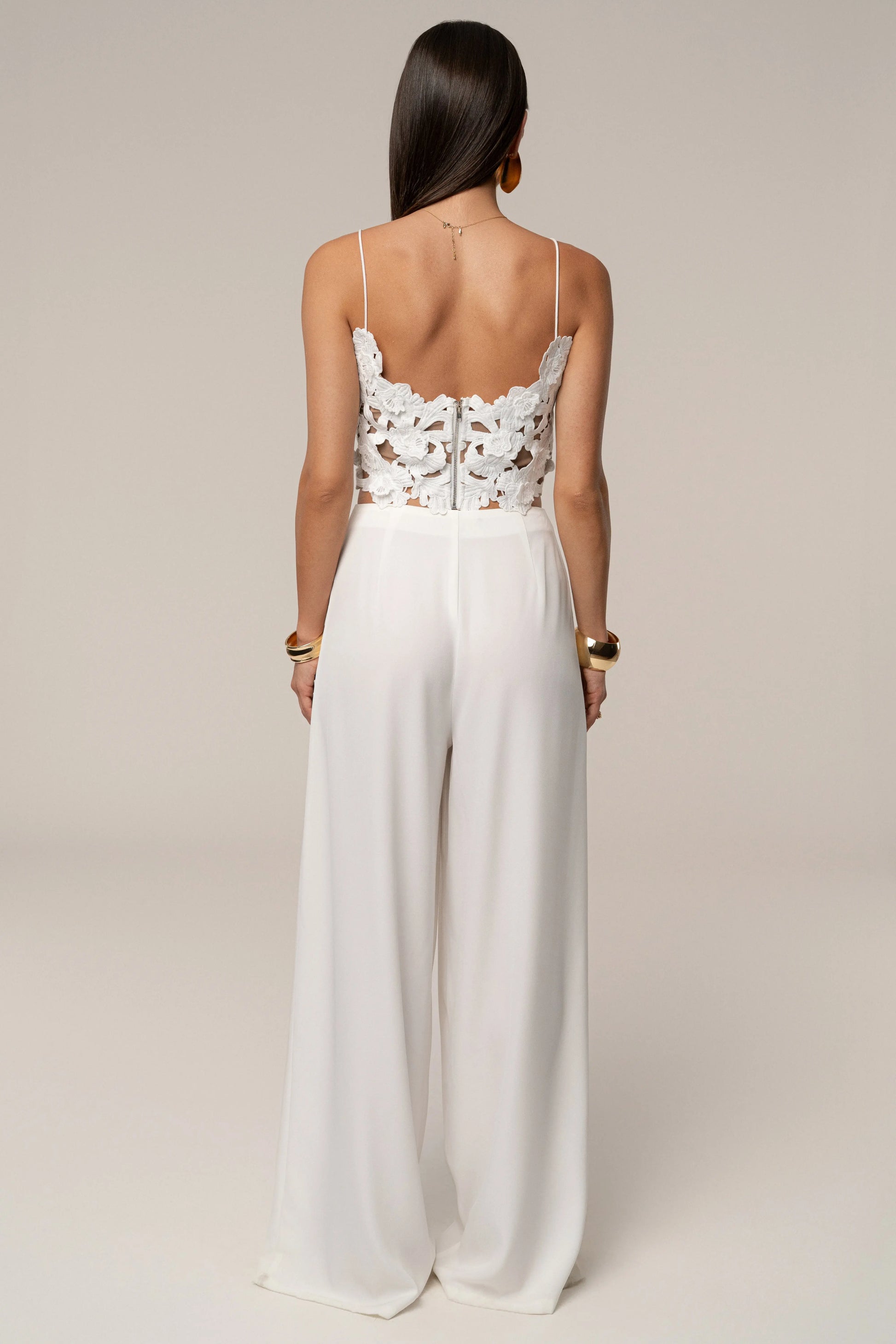 White Summer Ease Wide Leg Pants JLUXLABEL