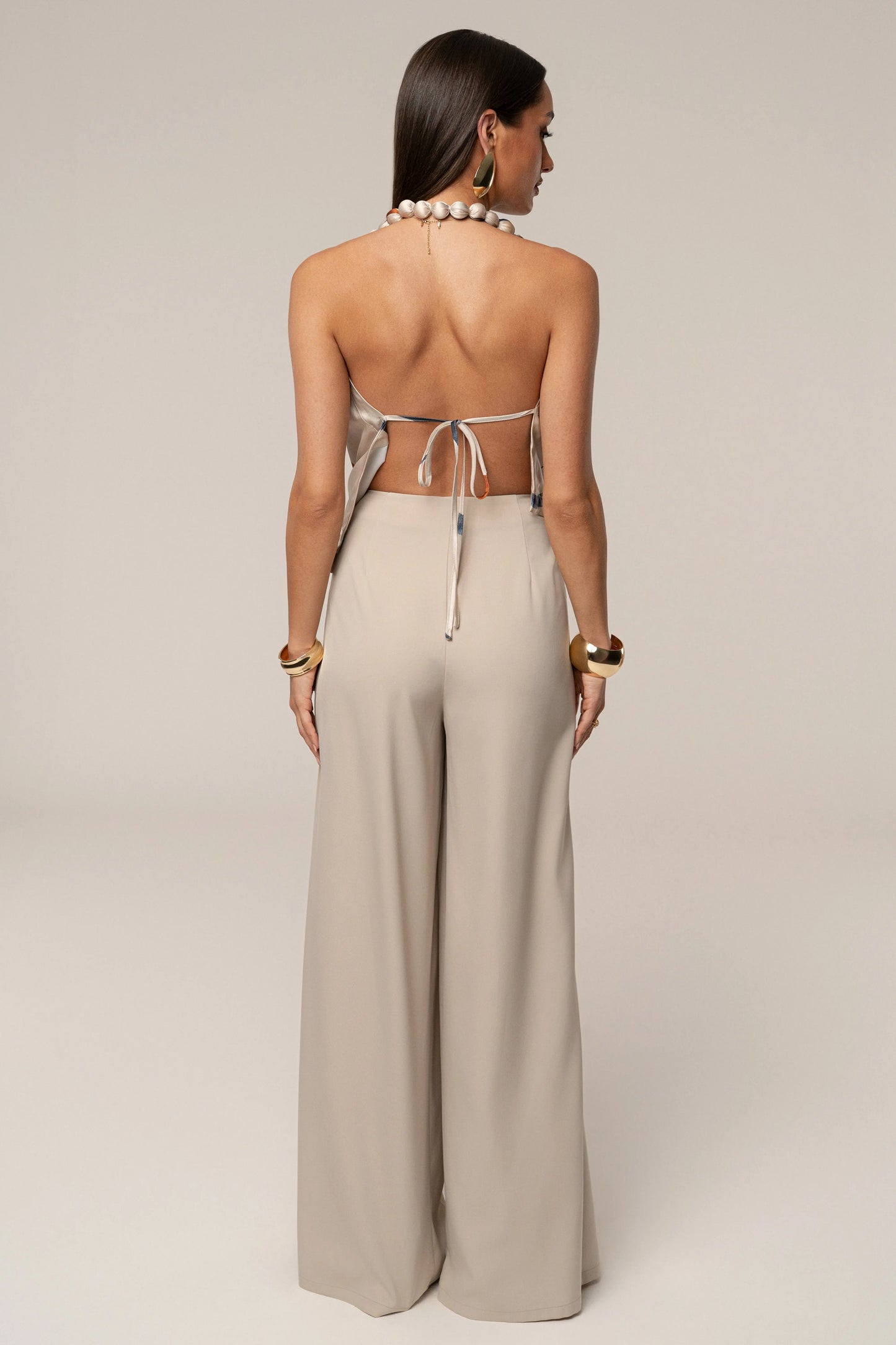 Beige Summer Ease Wide Leg Pants JLUXLABEL