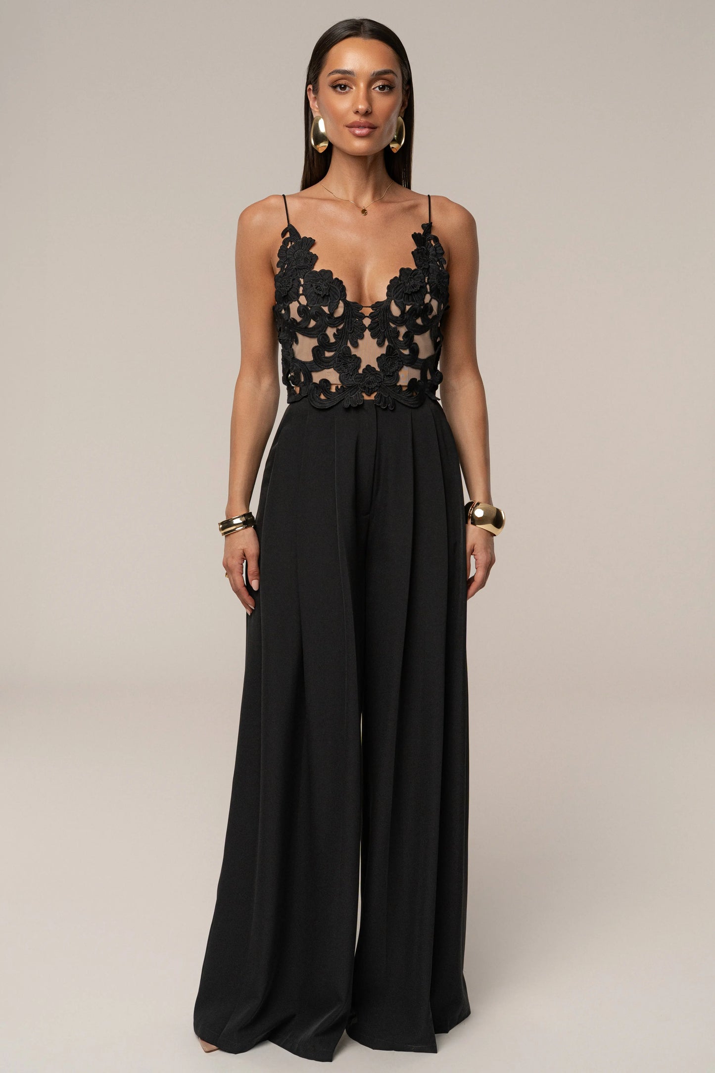 Black Anahi Embroidered Top JLUXLABEL
