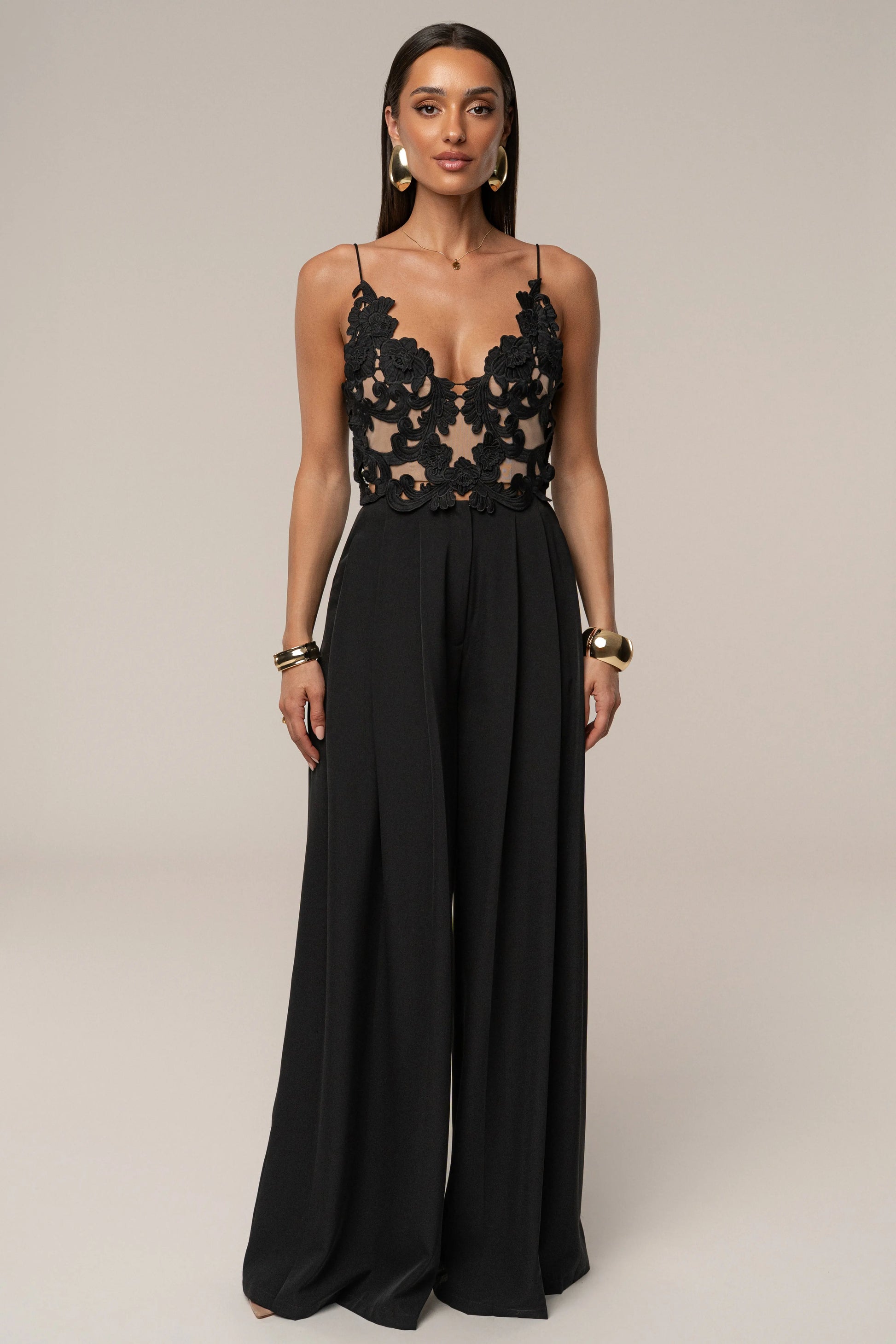 Black Anahi Embroidered Top JLUXLABEL
