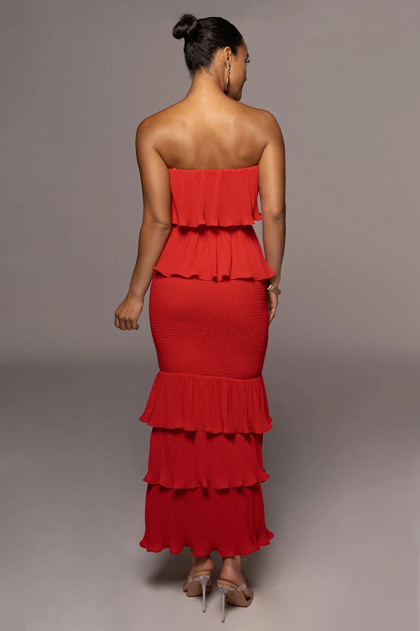 Red Casa Blanca Ruffle Dress JLUXLABEL