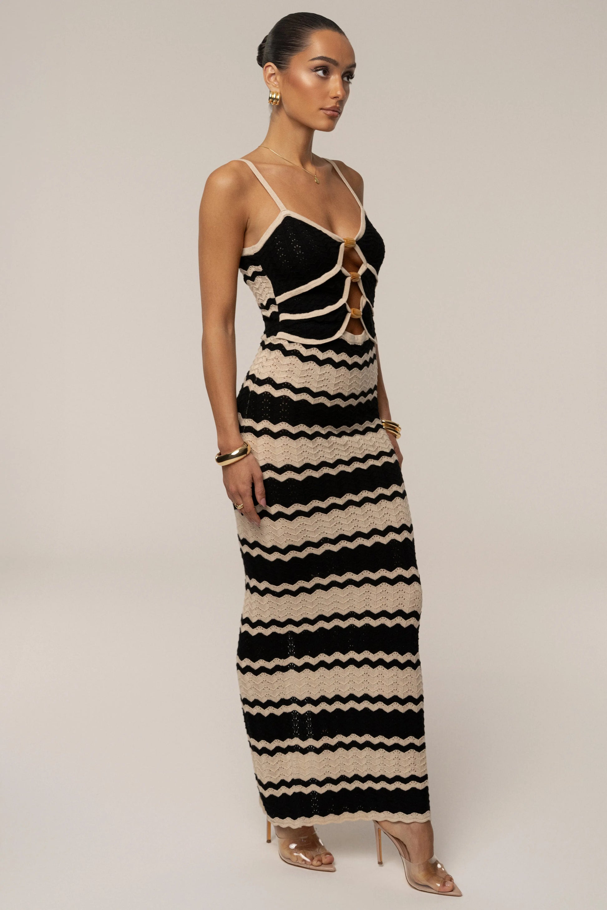 Black Azula Knit Maxi Dress JLUXLABEL