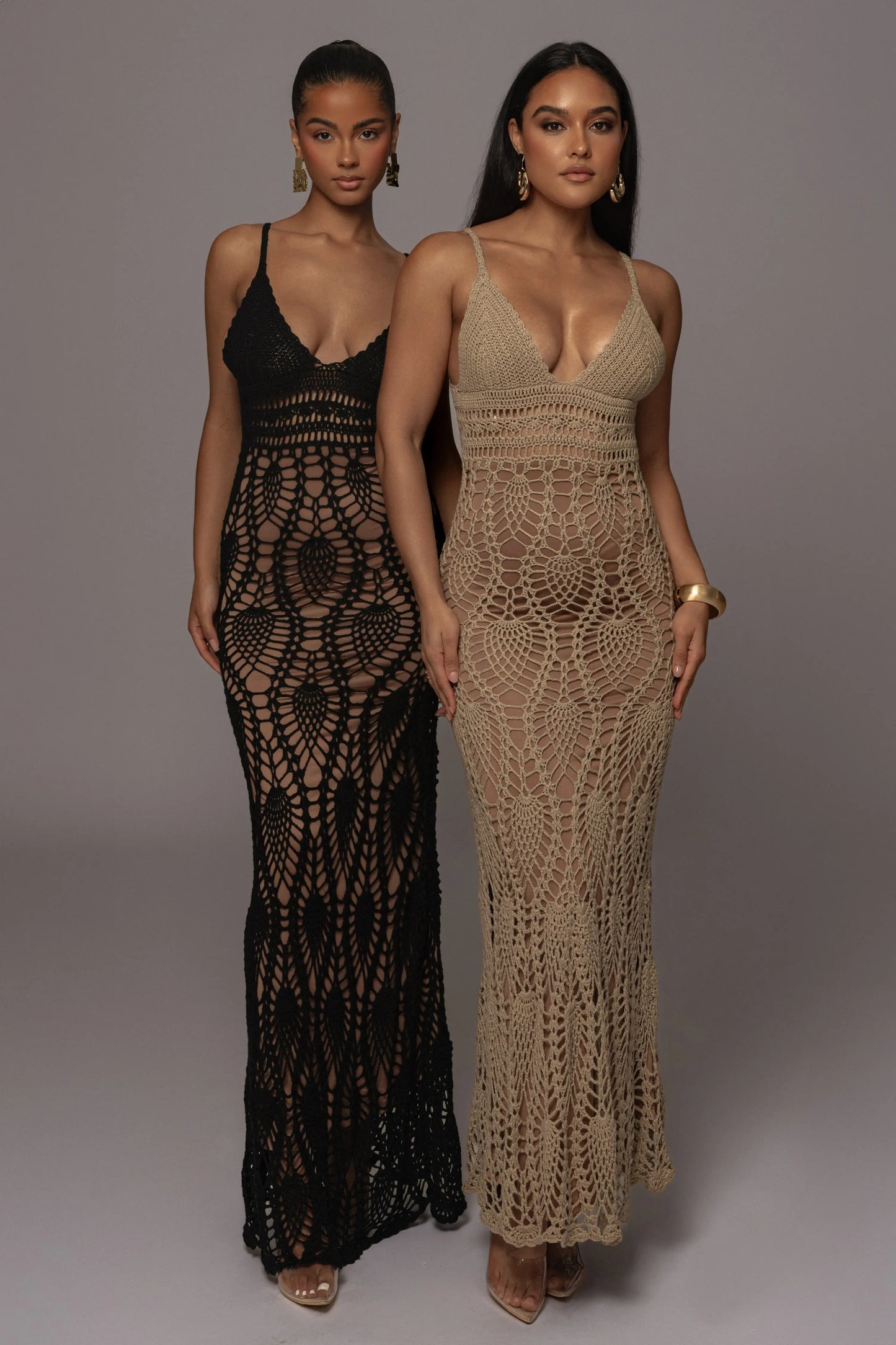 Black Great Escape Crochet Maxi Dress JLUXLABEL
