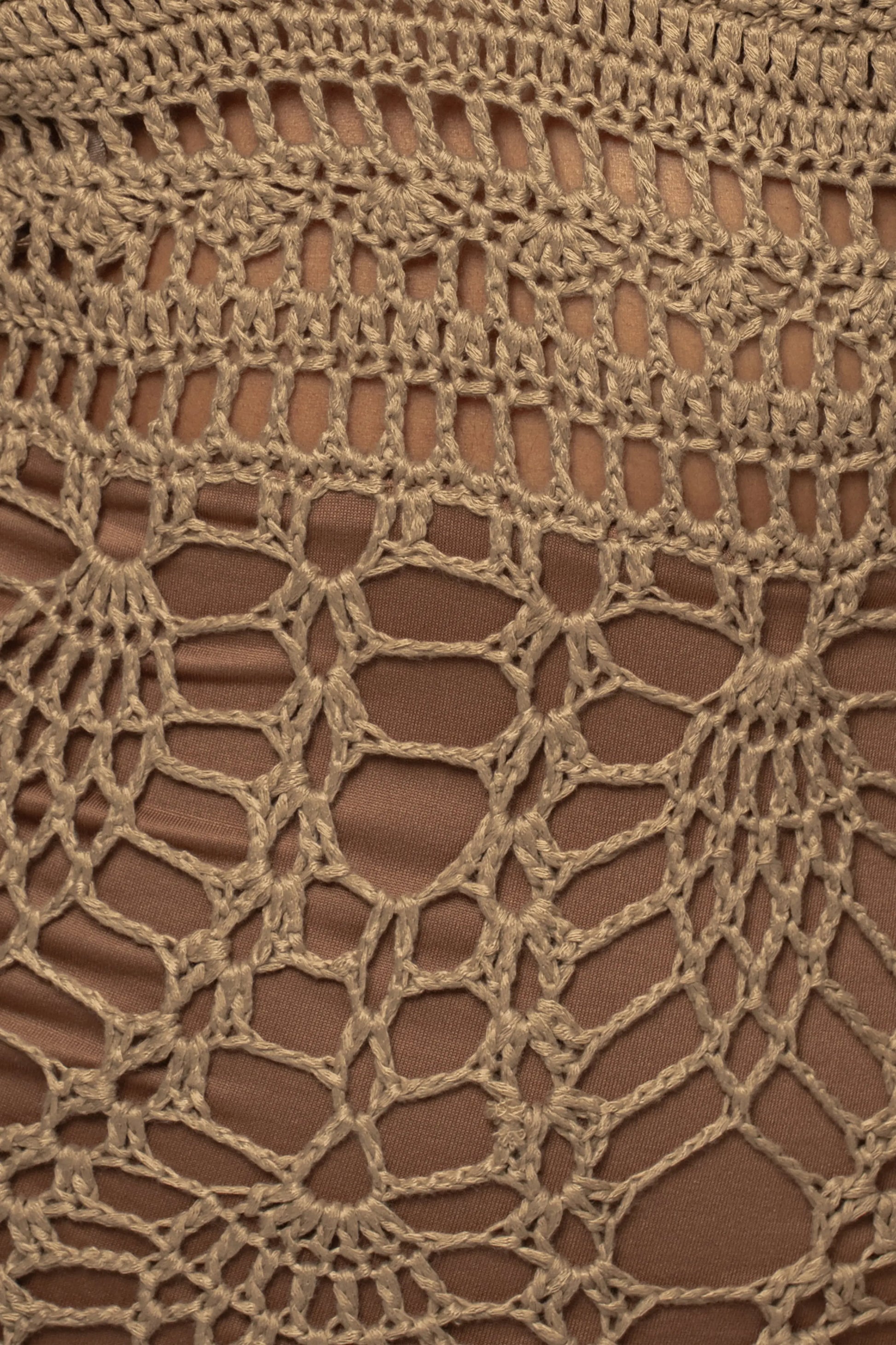 Mocha Great Escape Crochet Maxi Dress JLUXLABEL
