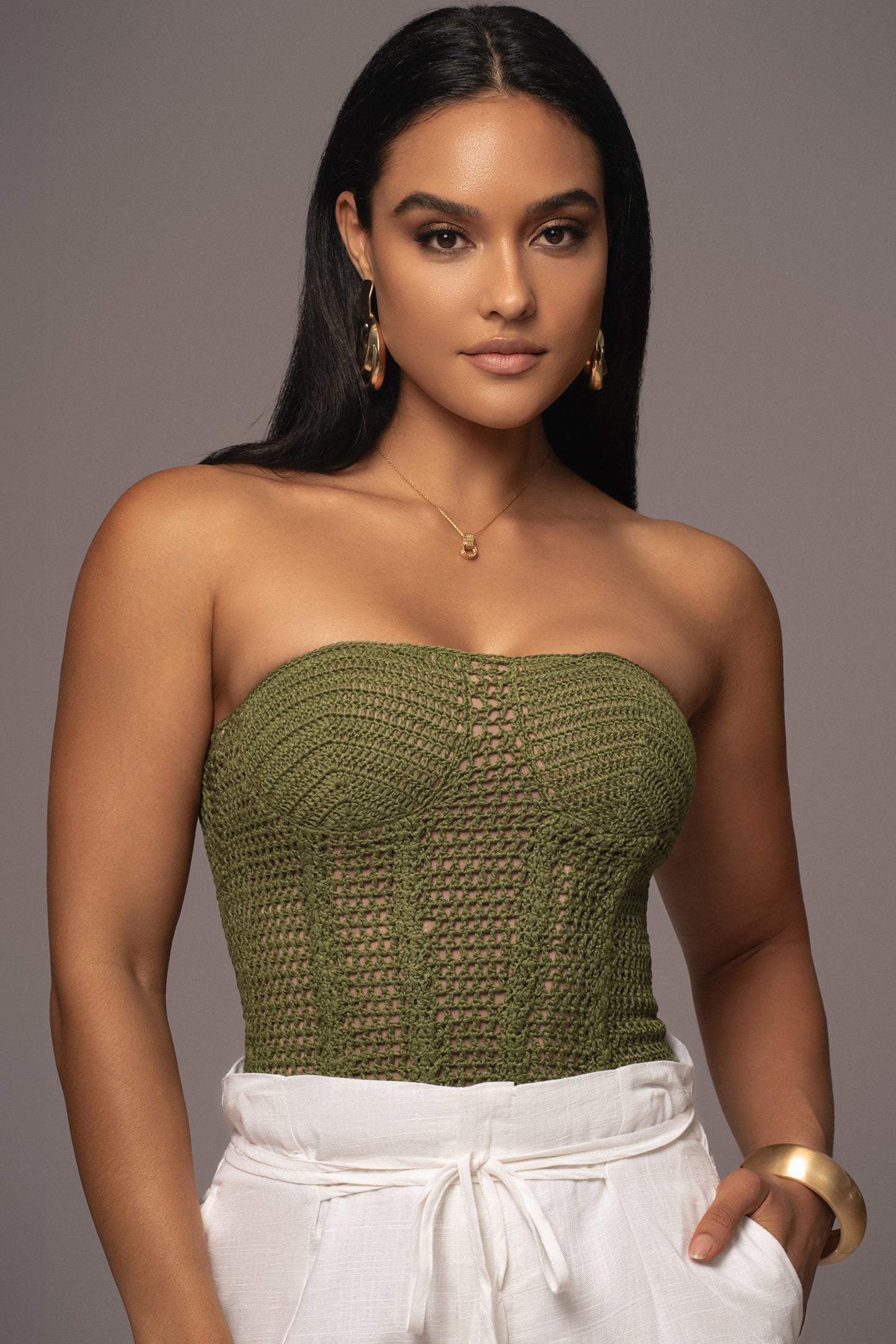 Olive Want It All Crochet Bustier