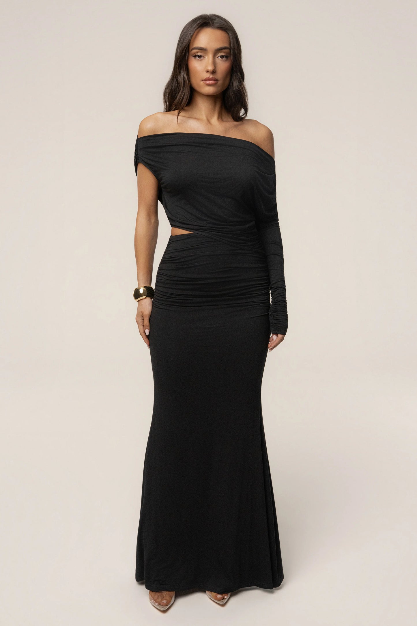 Black Premiere Cutout Maxi Dress JLUXLABEL