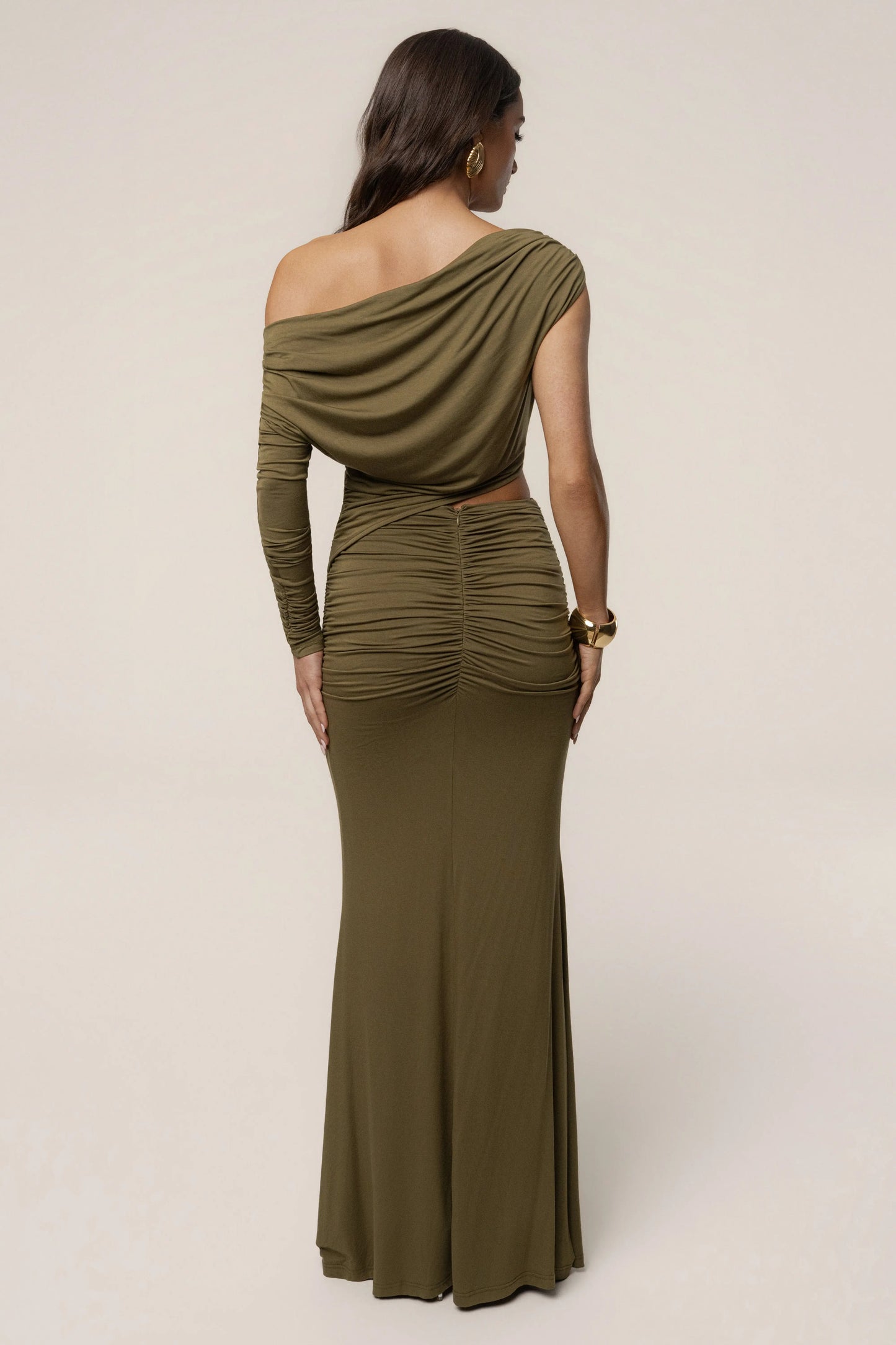 Olive Premiere Cutout Maxi Dress JLUXLABEL