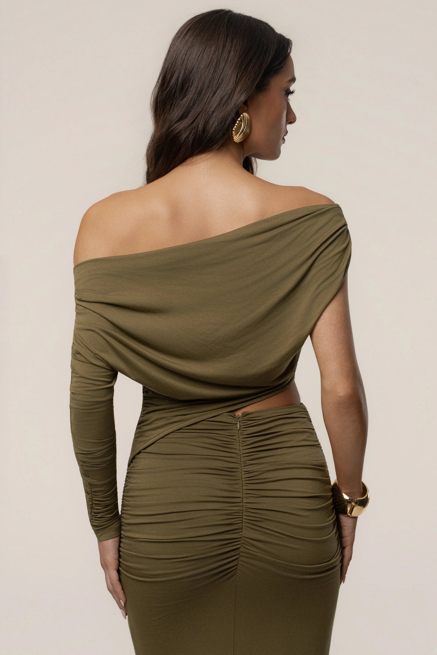 Olive Premiere Cutout Maxi Dress JLUXLABEL