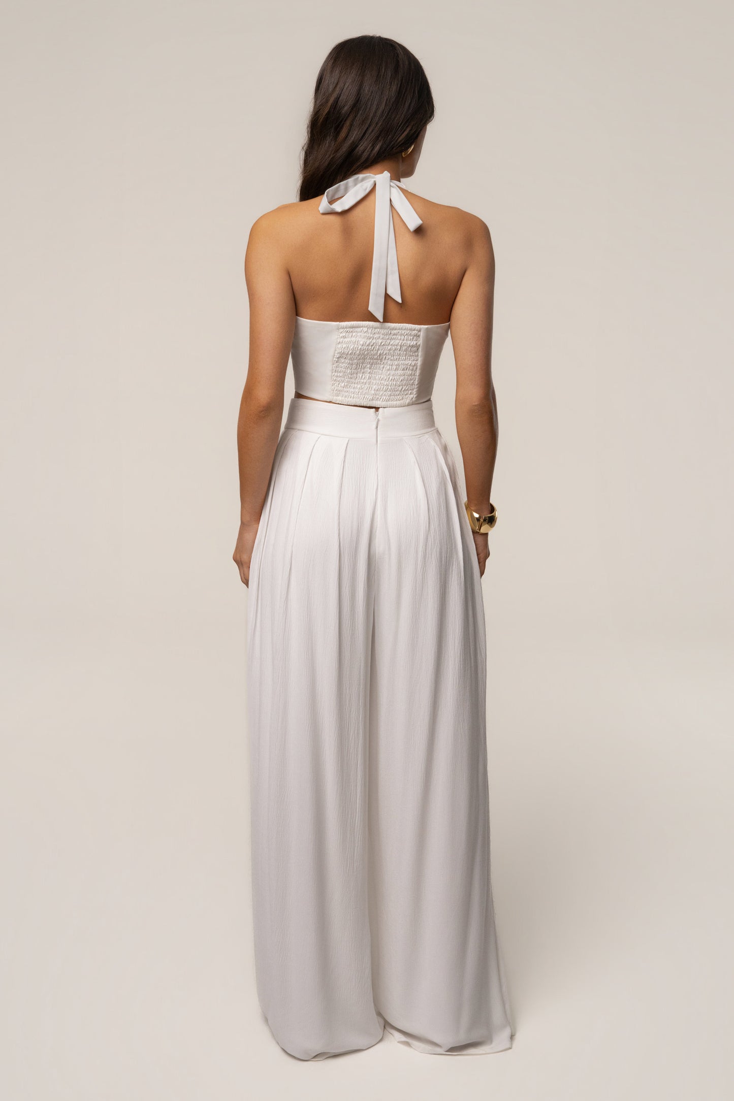 White After Sunset Pleated Pants JLUXLABEL
