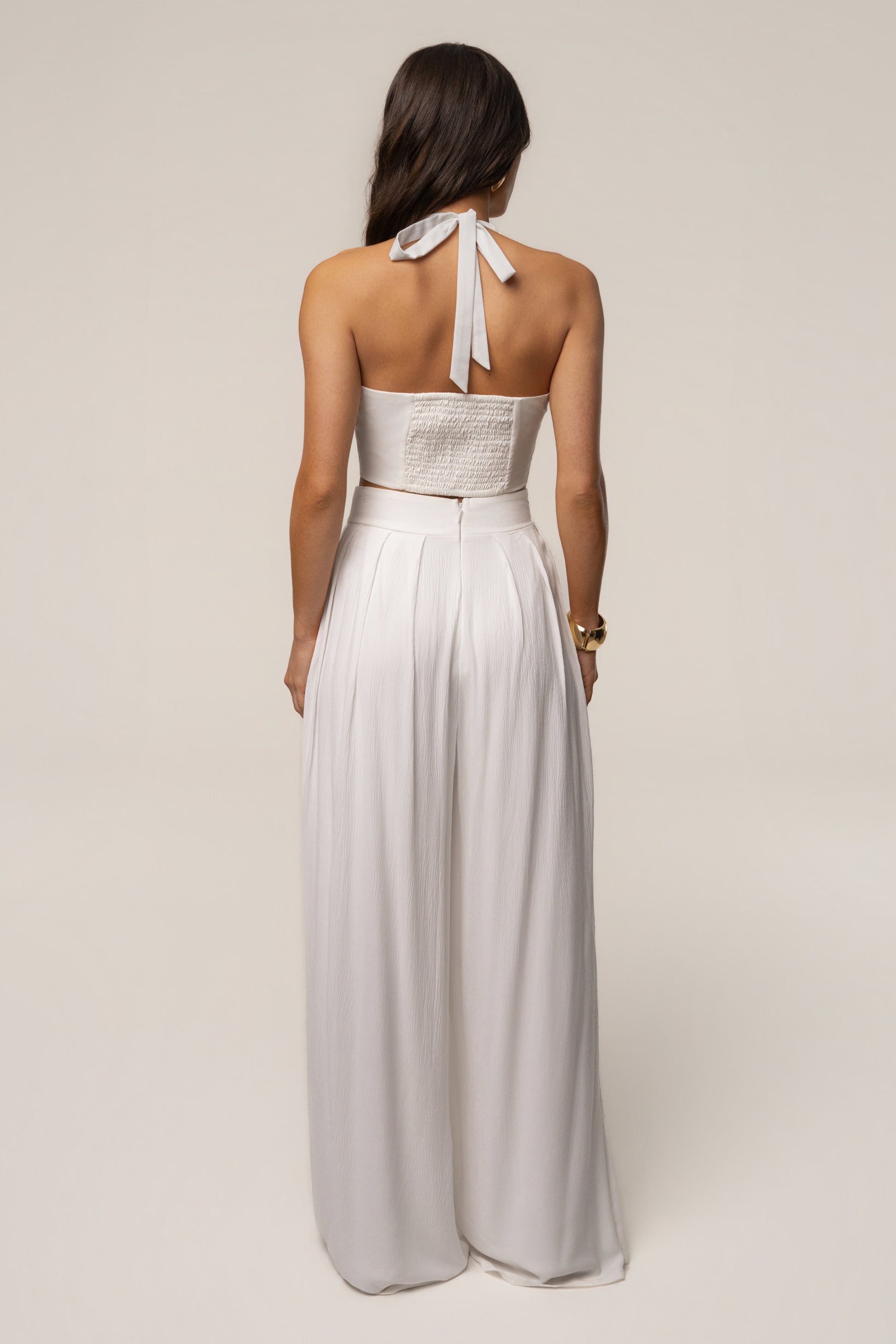 White After Sunset Pleated Pants JLUXLABEL