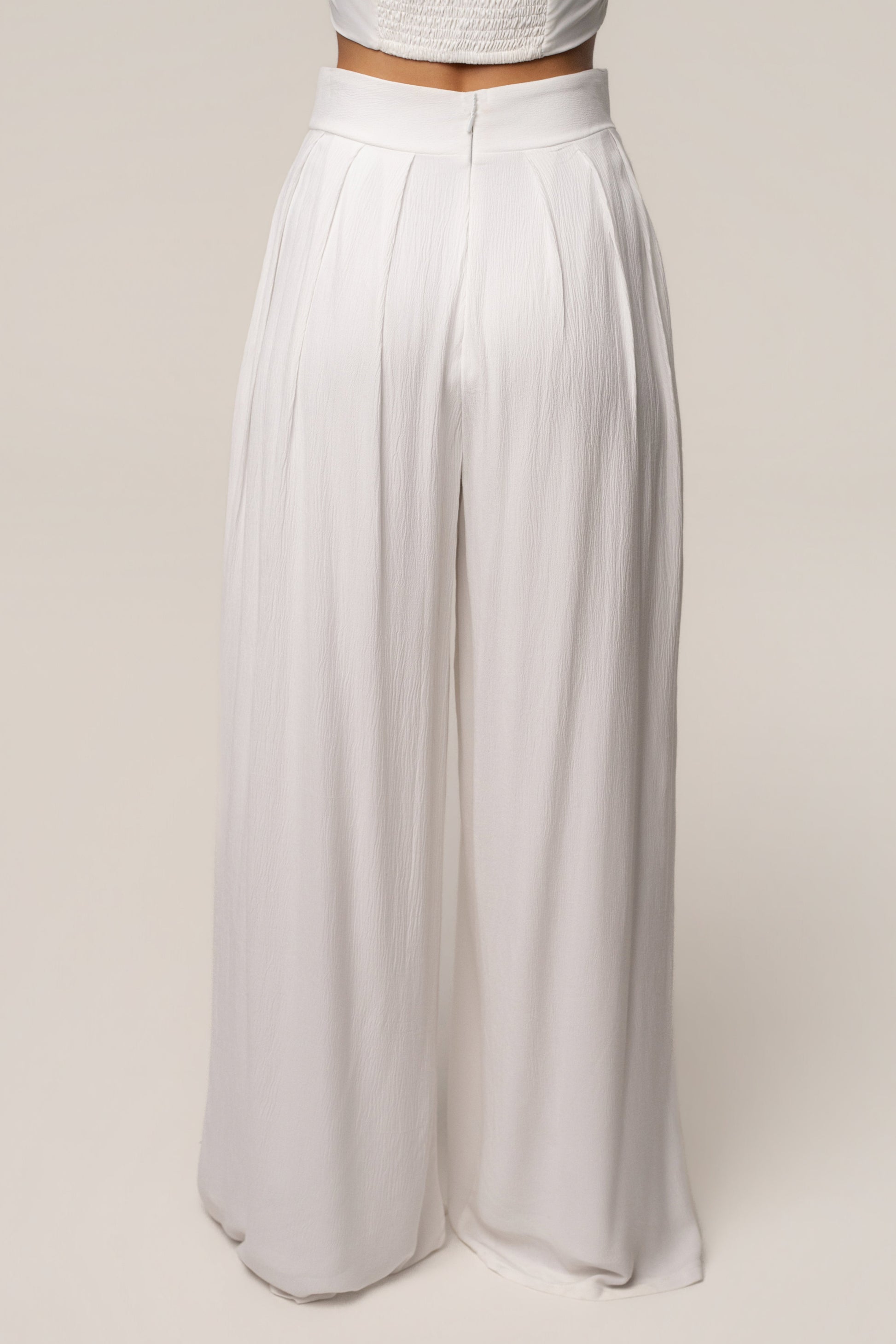 White After Sunset Pleated Pants JLUXLABEL