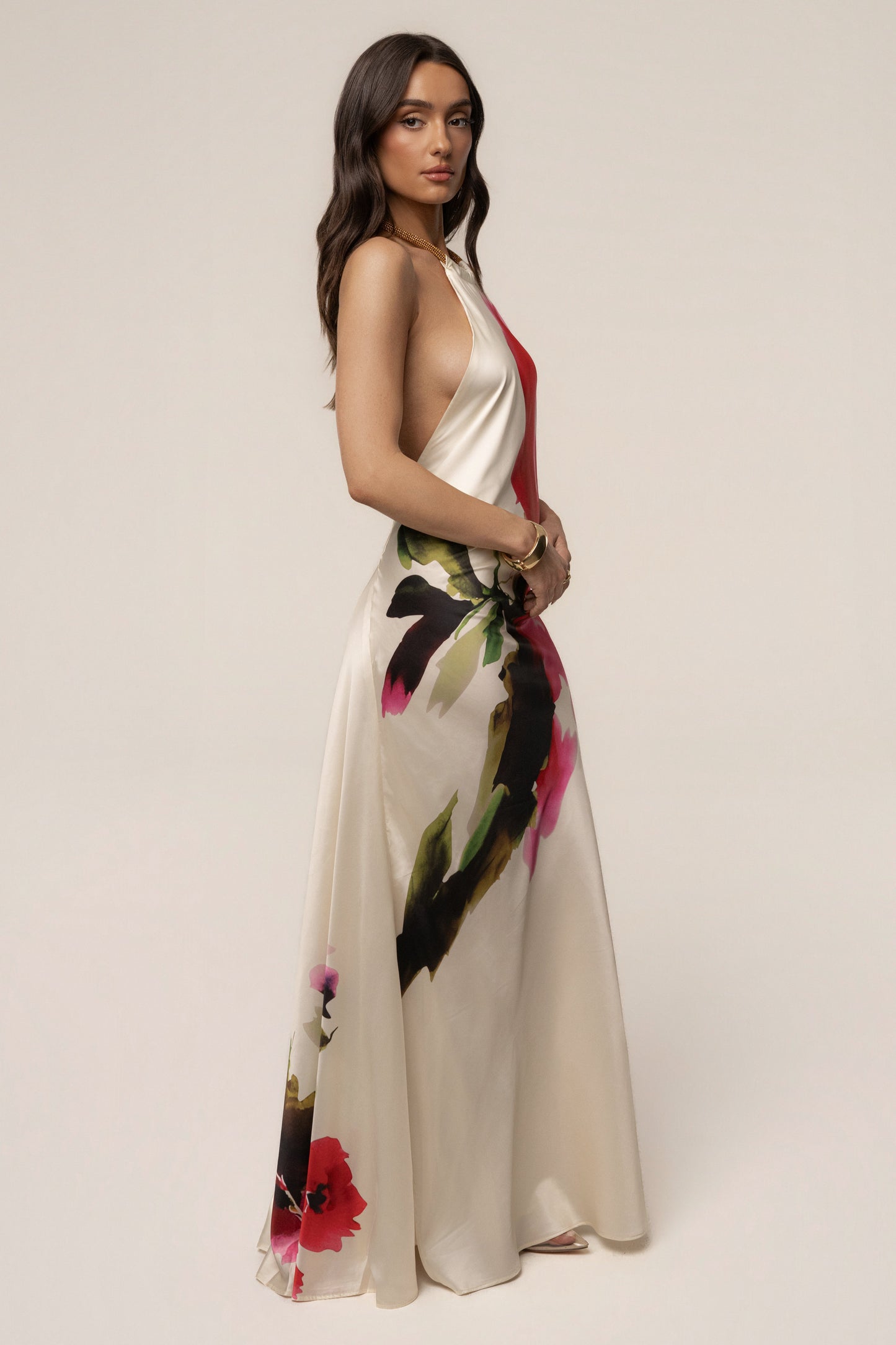 Ivory Print Audrey Maxi Dress JLUXLABEL