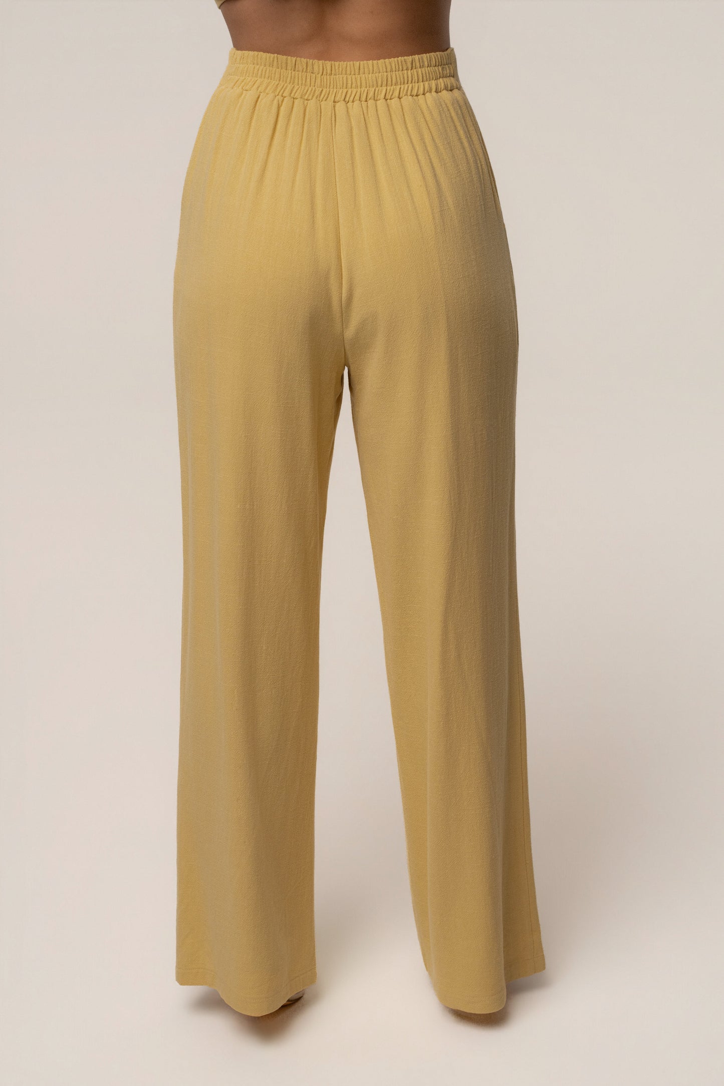 Yellow Thea Linen Pants JLUXLABEL