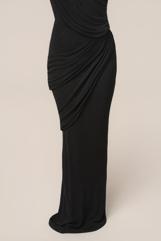 Black Paradise Hills Maxi Skirt JLUXLABEL